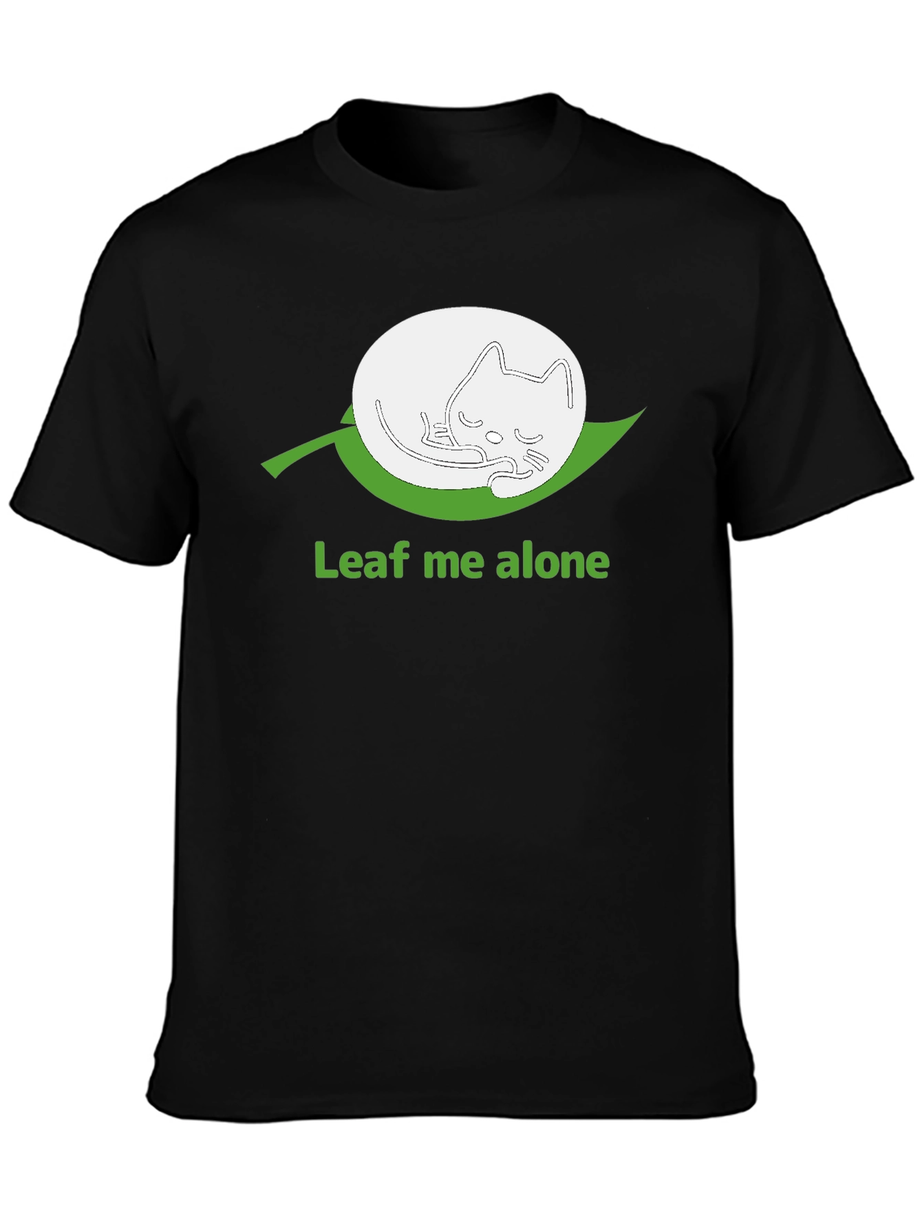 Leaf Me Alone Funny Cat T-Shirt