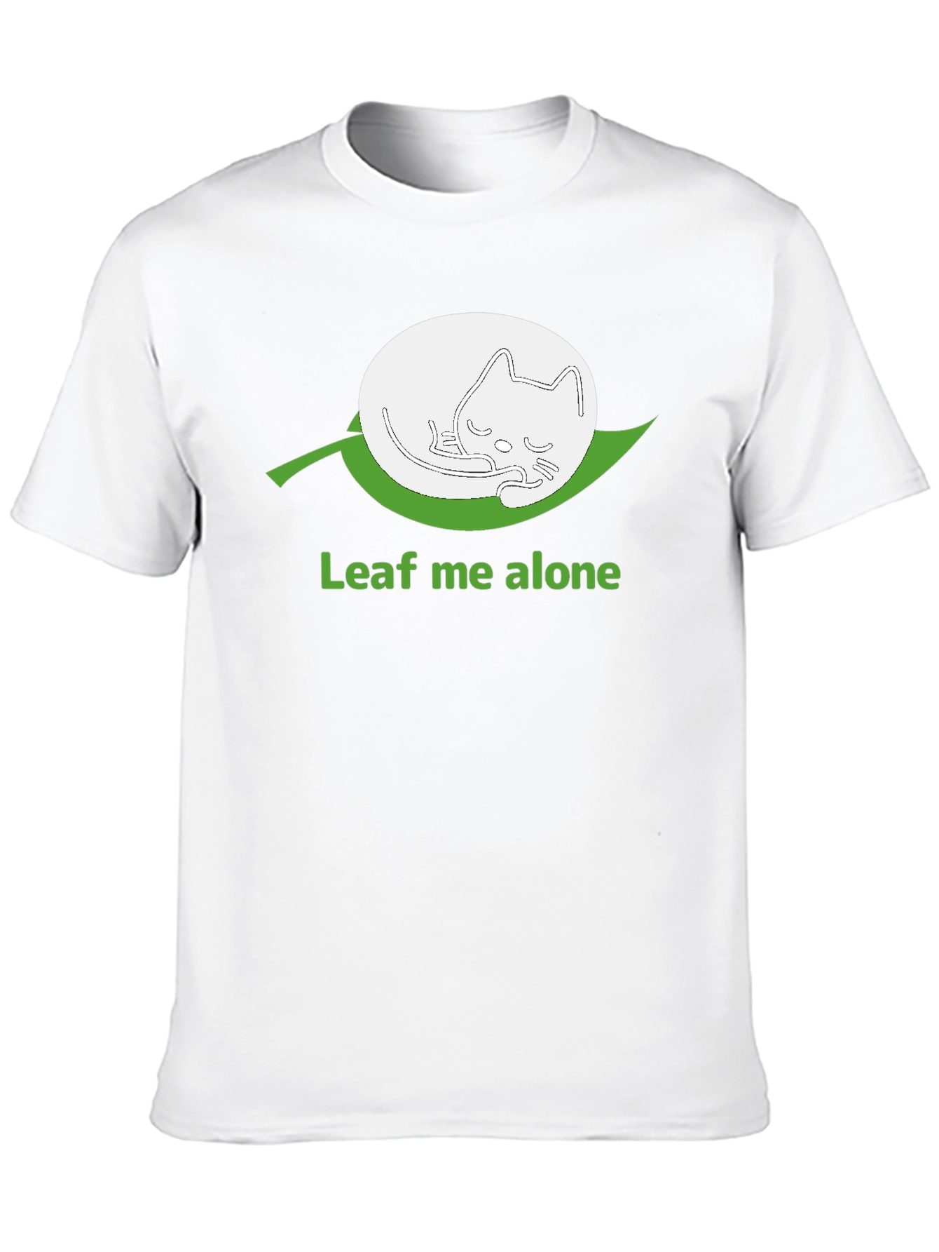 Leaf Me Alone Funny Cat T-Shirt