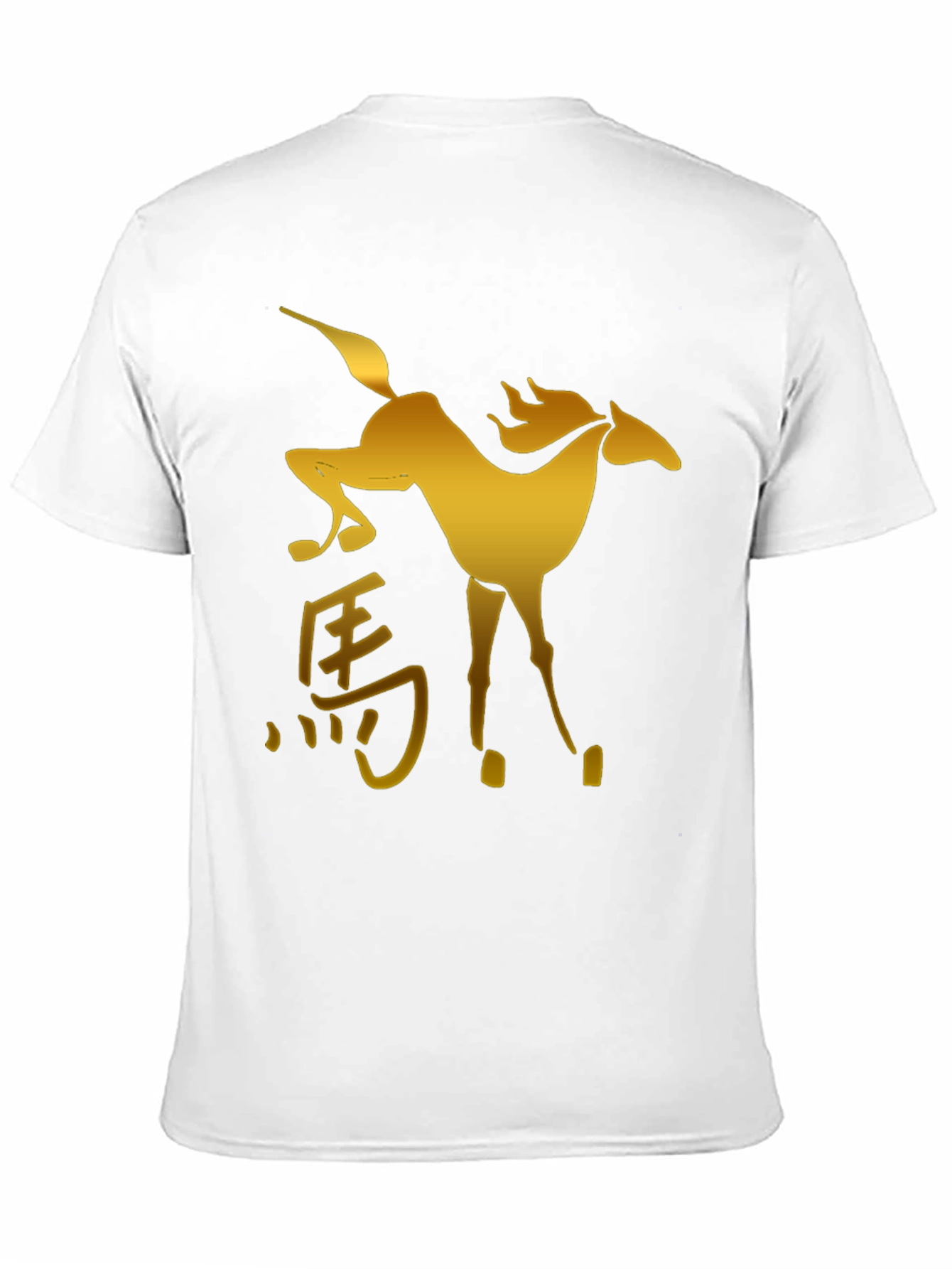 Golden Horse Graphic Black T-Shirt