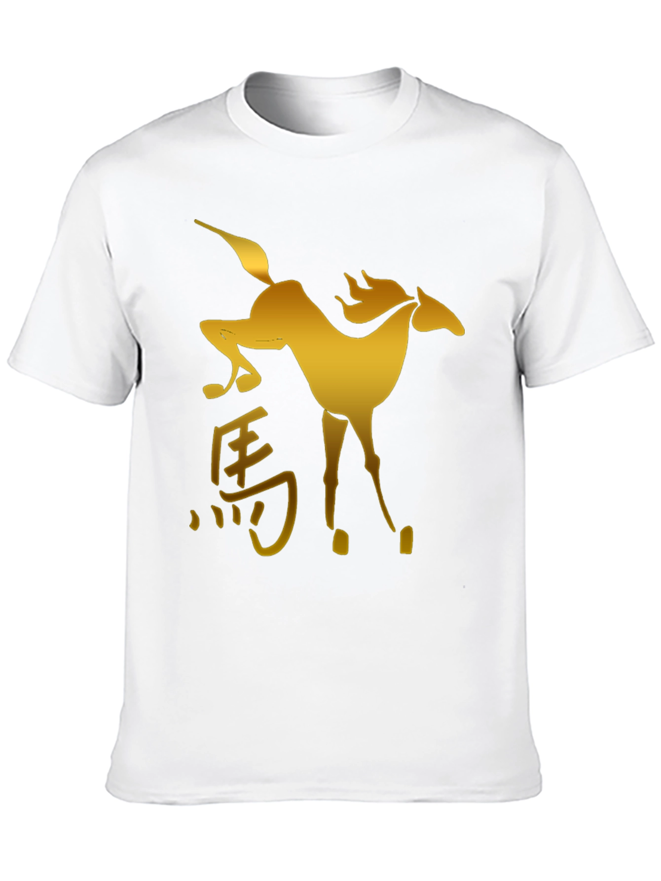 Golden Horse Graphic Black T-Shirt