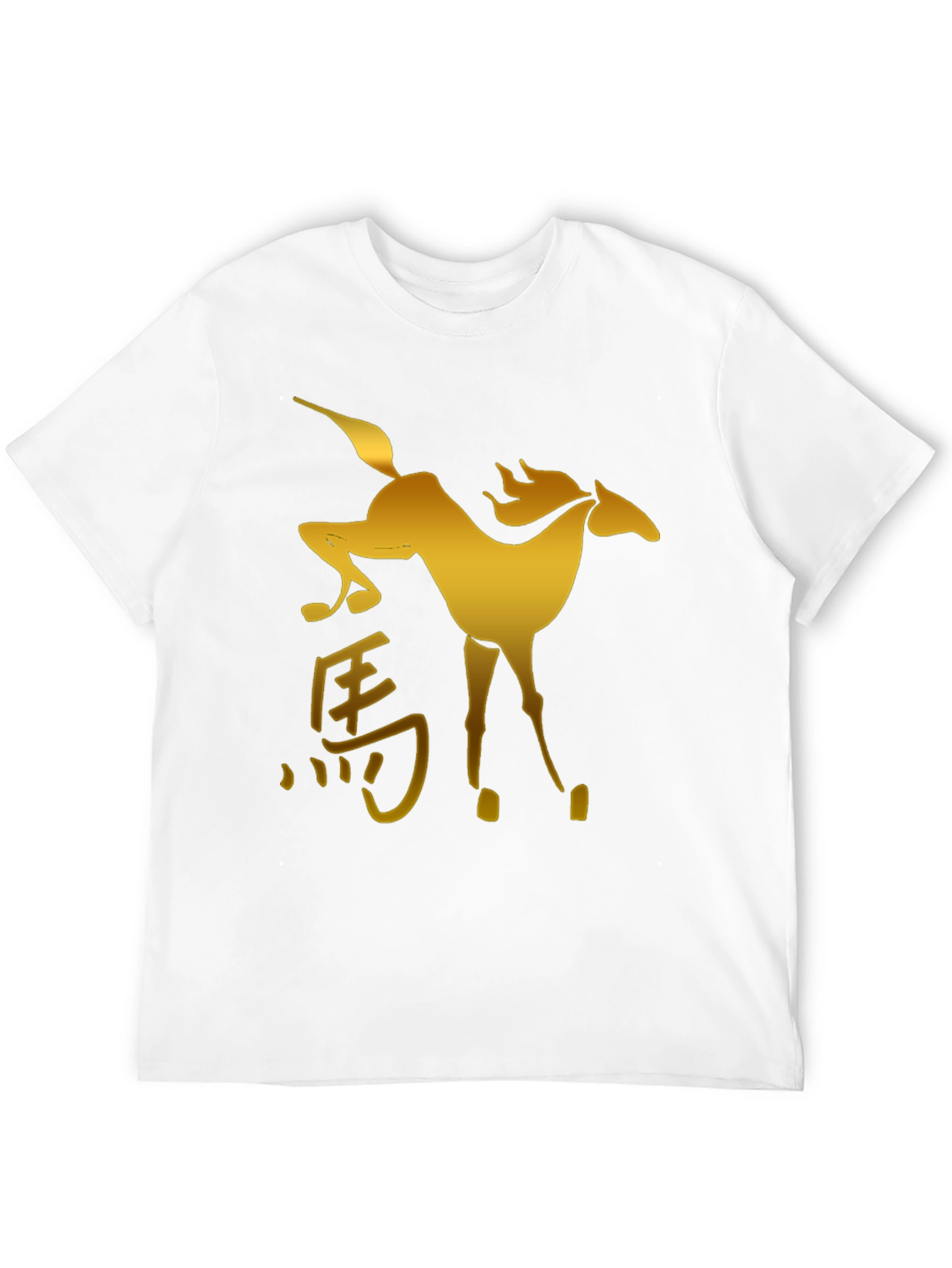 Golden Horse Graphic Black T-Shirt