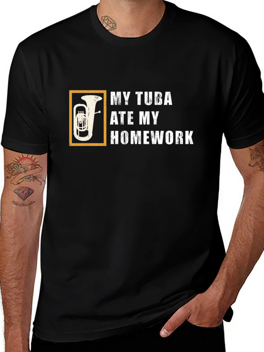 My Tuba Ate My Homework Black T-Shirt