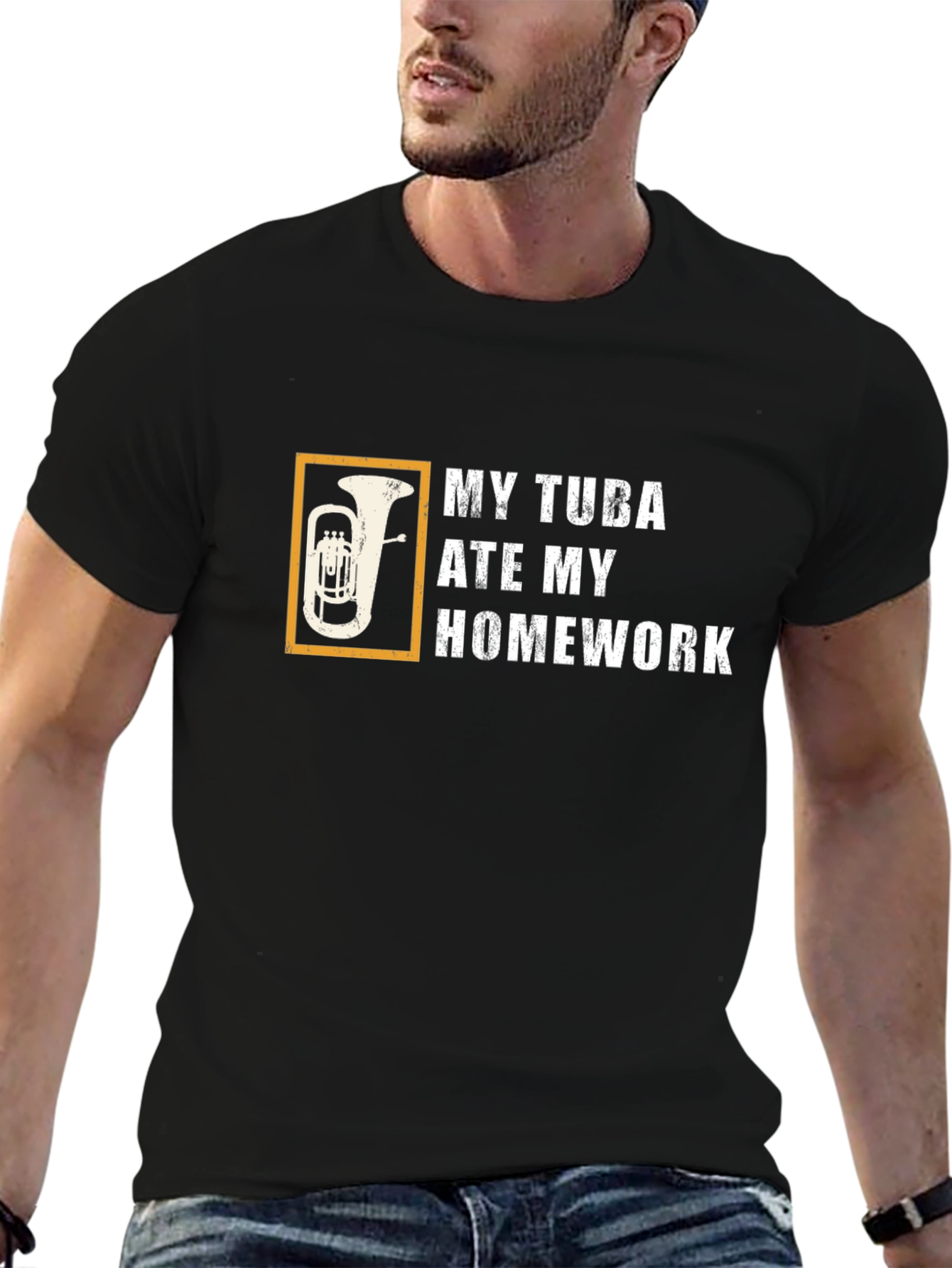 My Tuba Ate My Homework Black T-Shirt