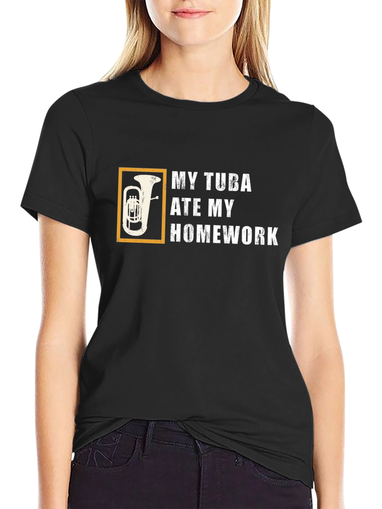My Tuba Ate My Homework Black T-Shirt