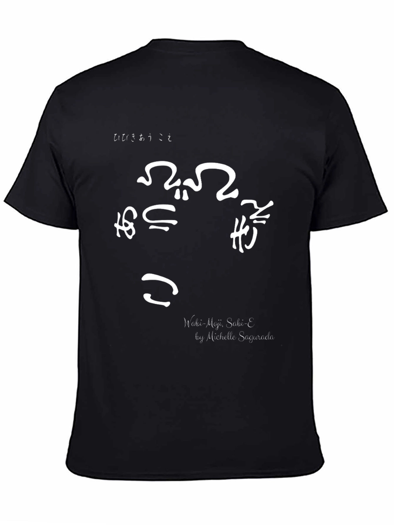 Unique Graphic Tee: Naki-Meji Sabi-E Design