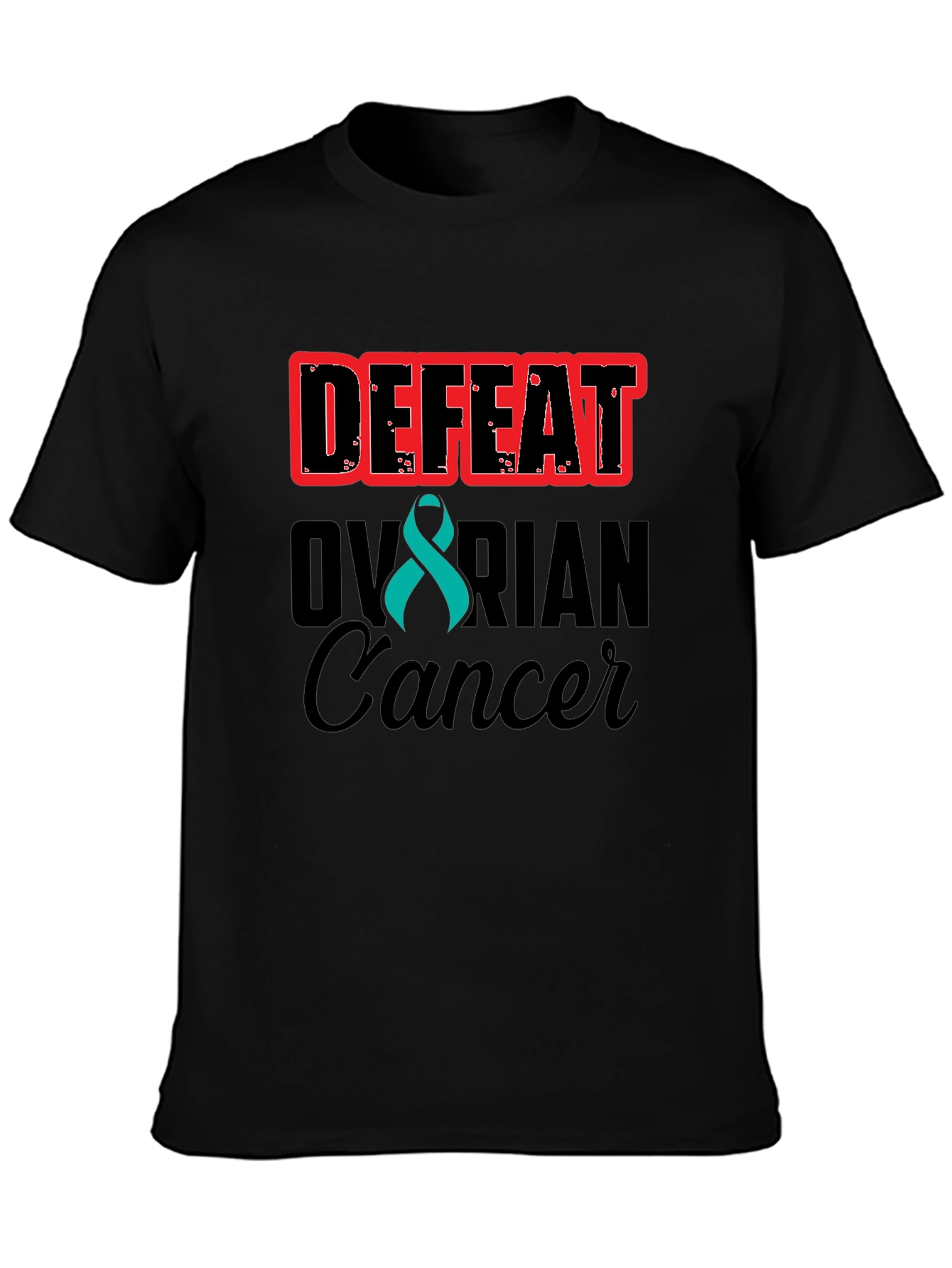 Defeat Ovarian Cancer Awareness Ribbon Tee