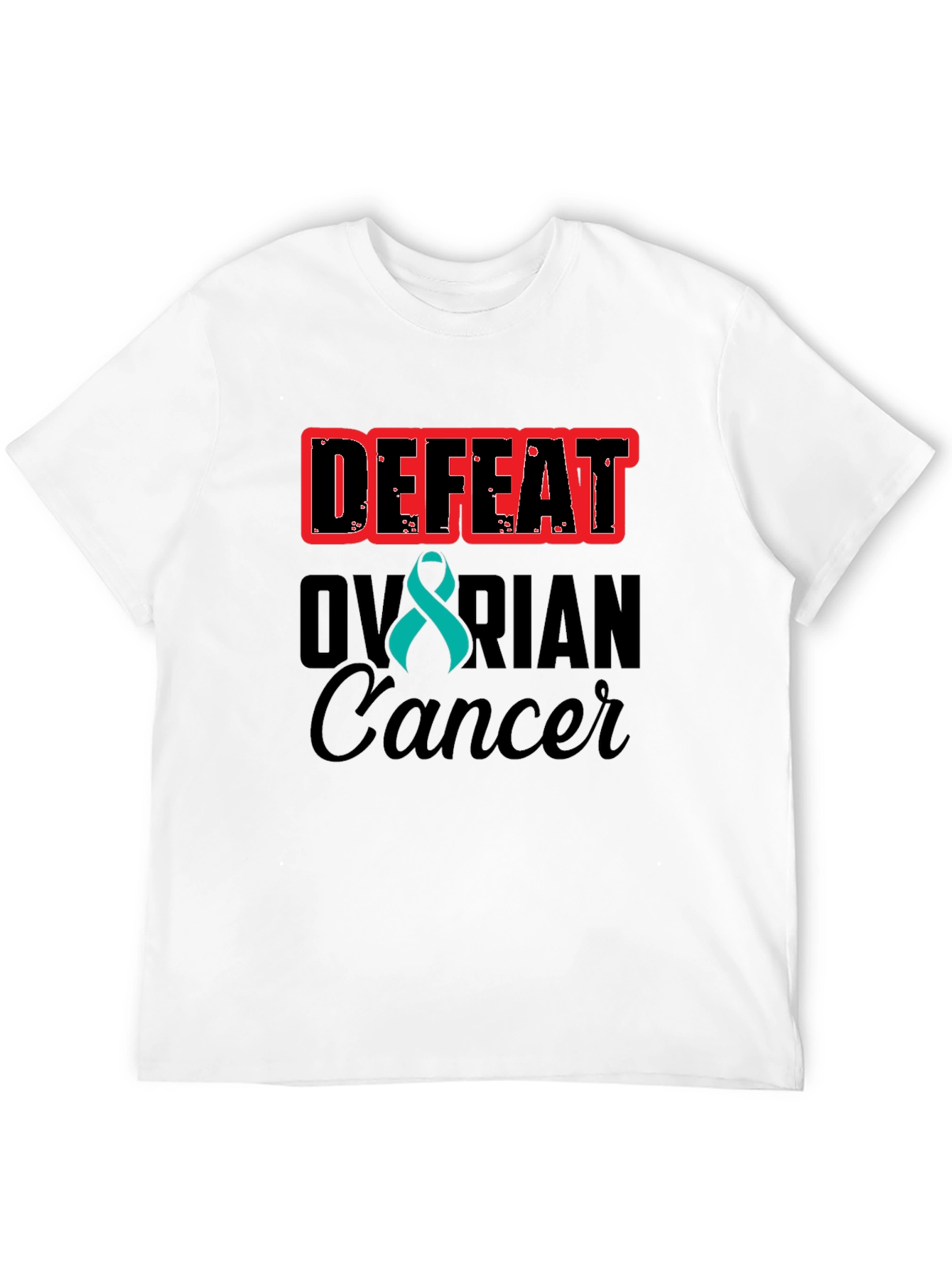 Defeat Ovarian Cancer Awareness Ribbon Tee