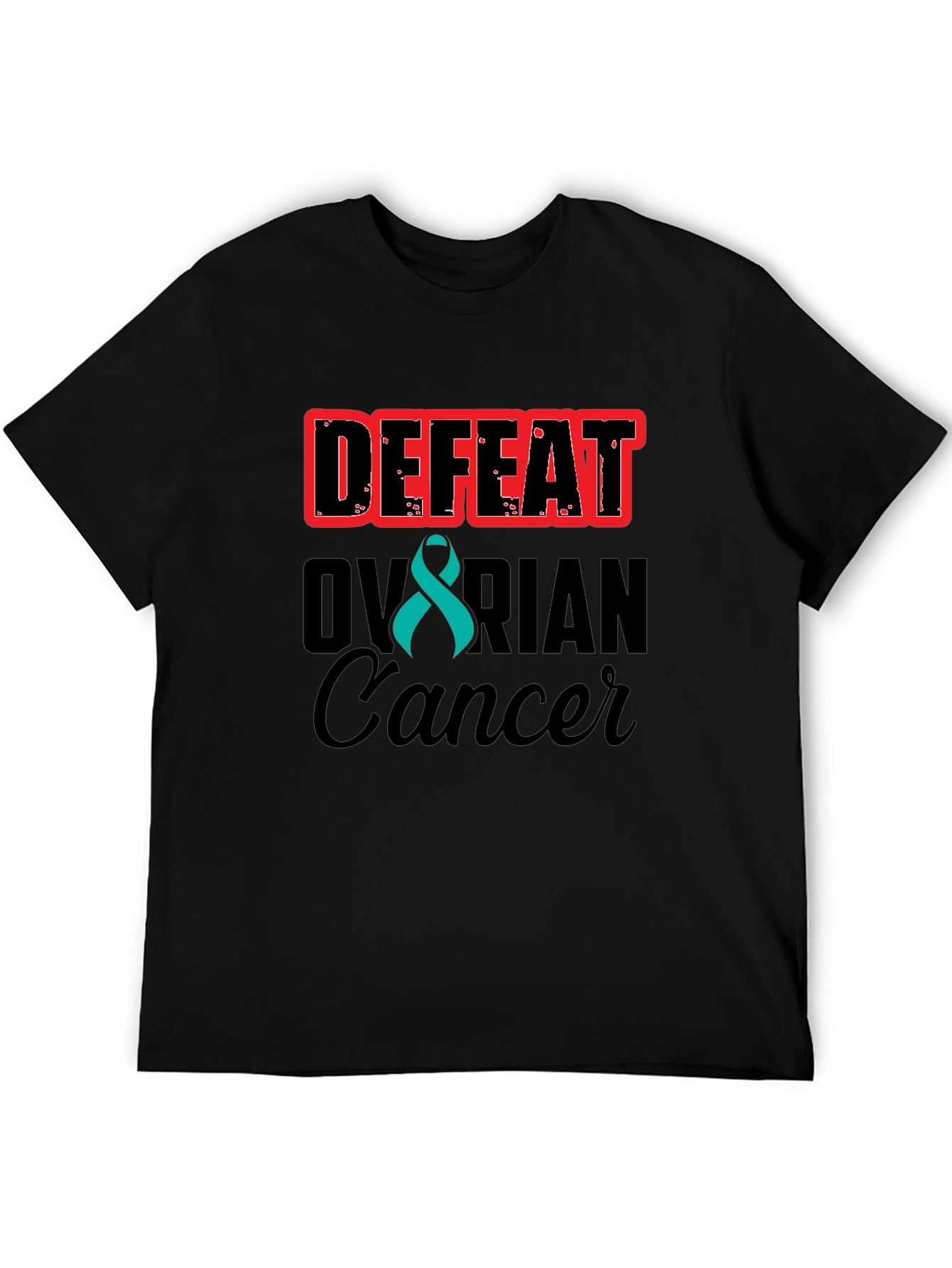 Defeat Ovarian Cancer Awareness Ribbon Tee