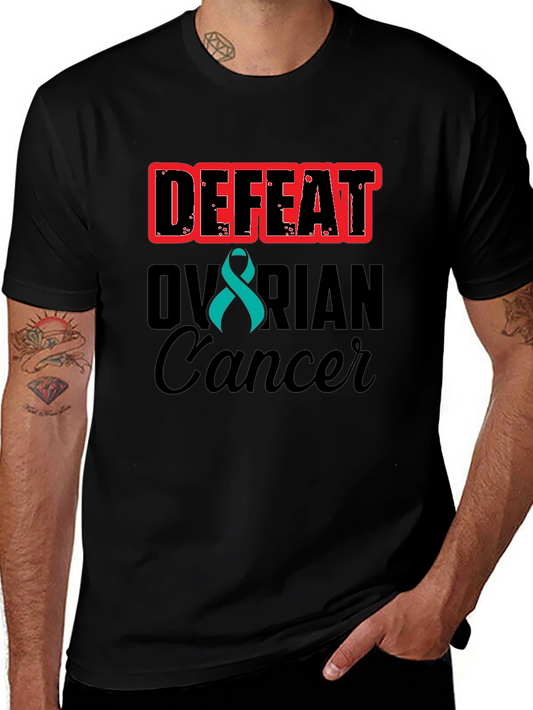 Defeat Ovarian Cancer Awareness Ribbon Tee
