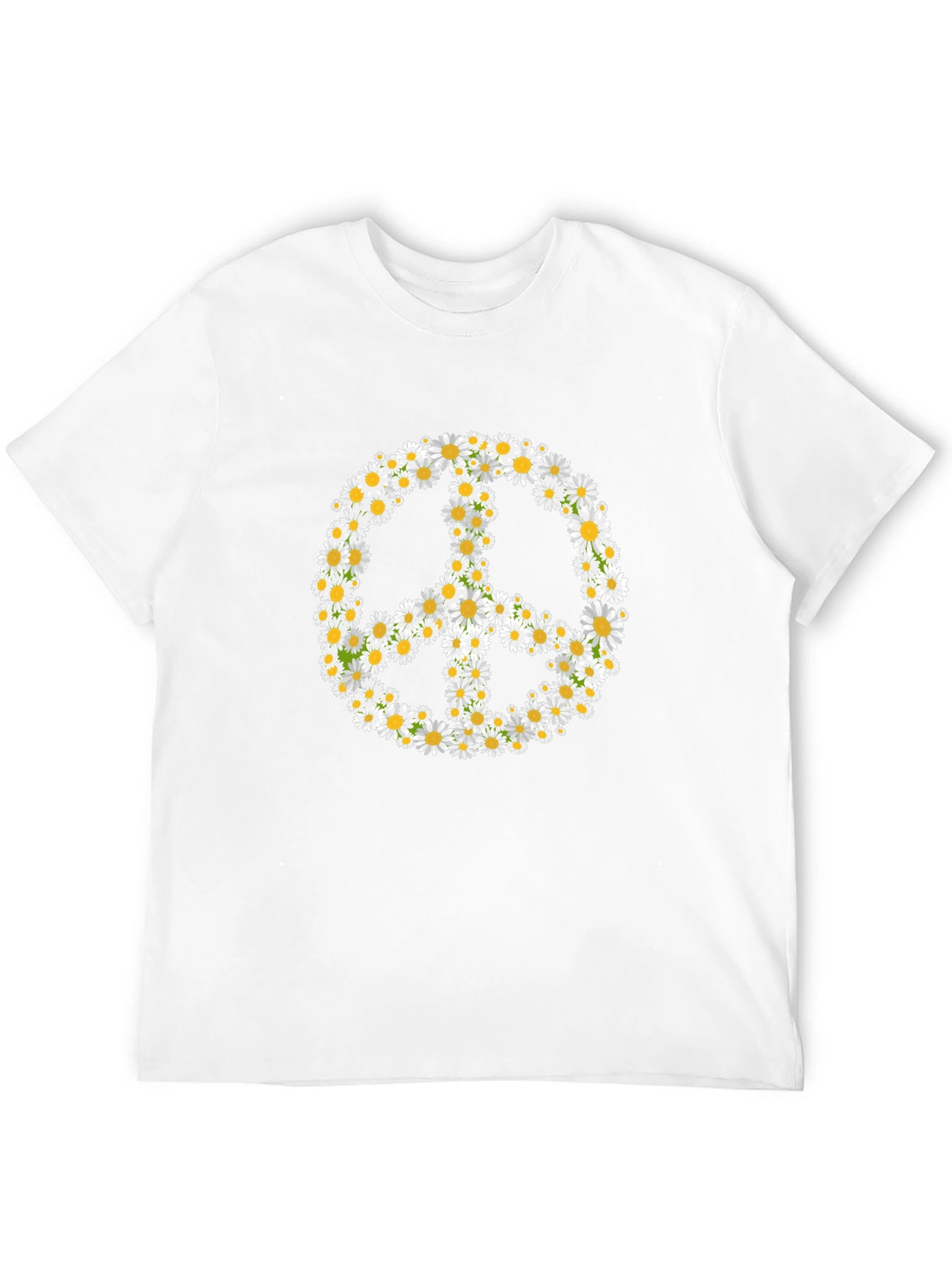 Daisy Peace Sign Black T-Shirt