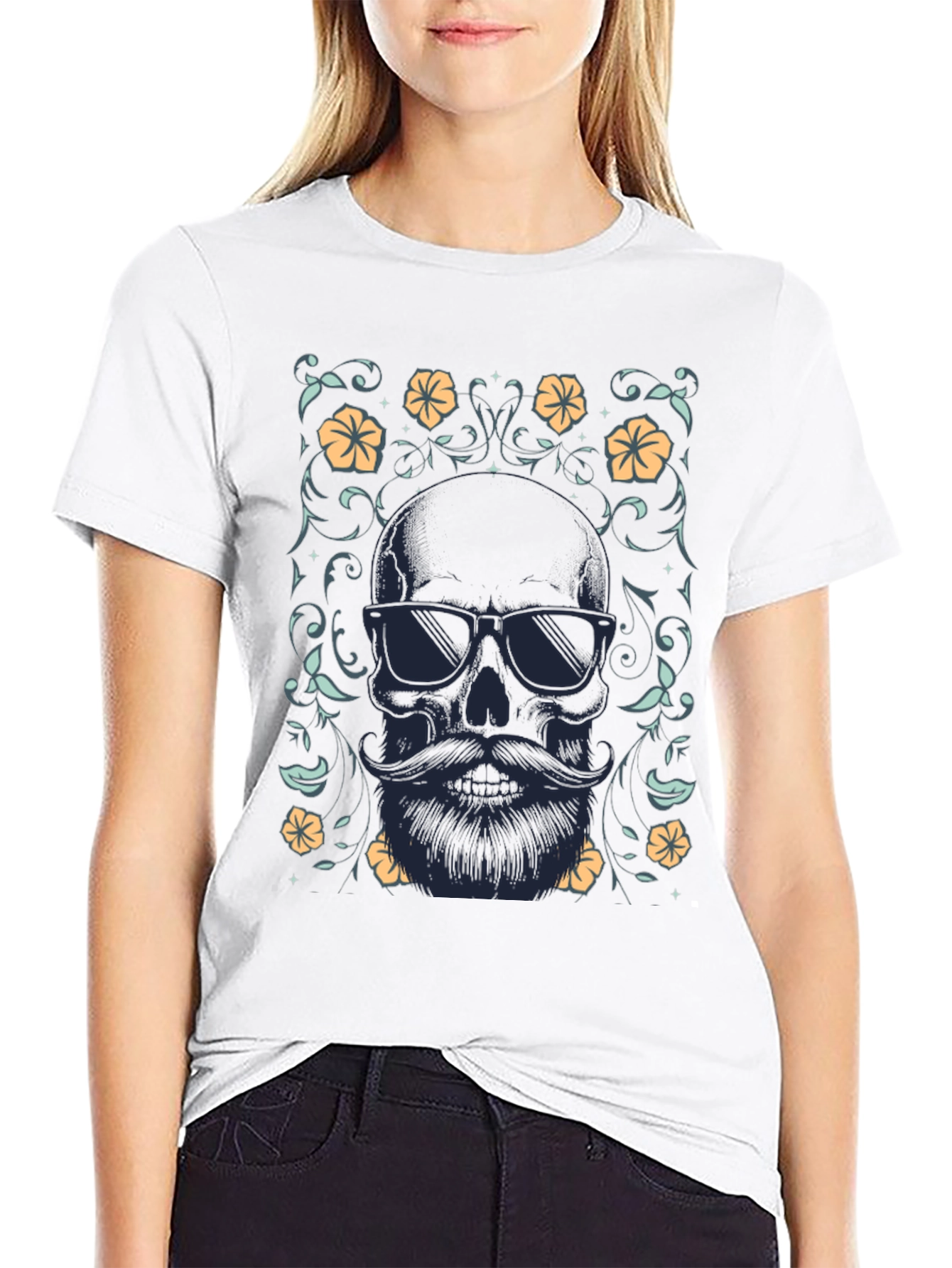 Bearded Skull Graphic Tee - Cool & Stylish