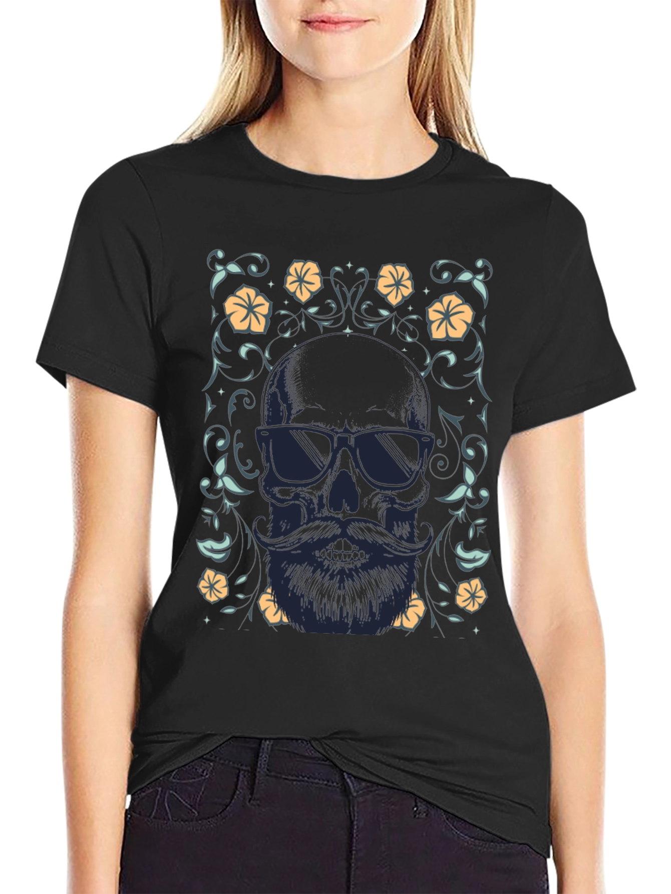 Bearded Skull Graphic Tee - Cool & Stylish