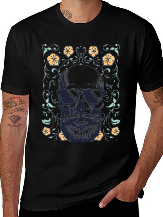 Bearded Skull Graphic Tee - Cool & Stylish