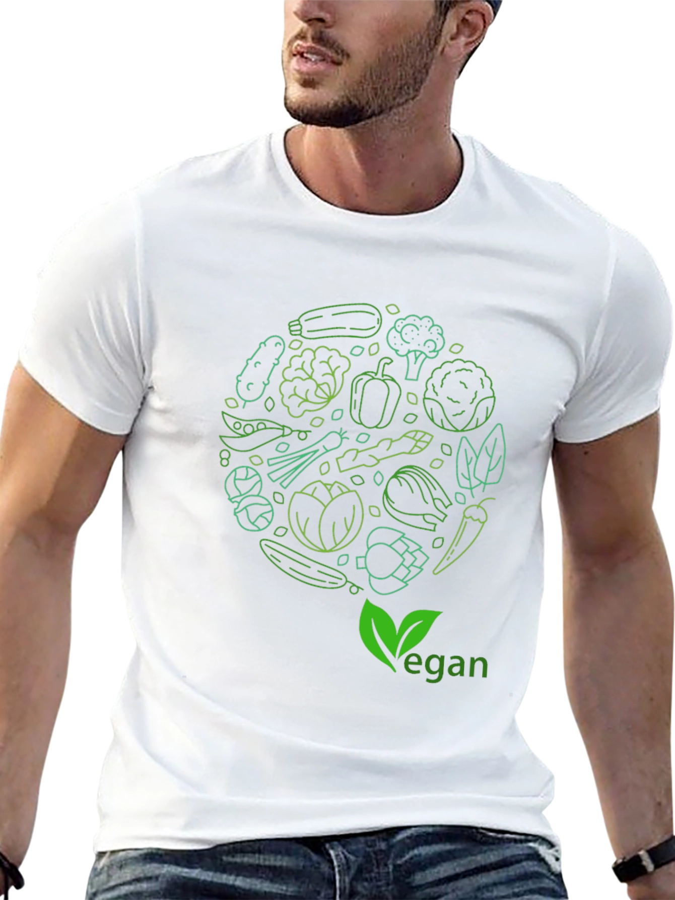 Vegan Vegetable Circle T-Shirt - Eat Green!