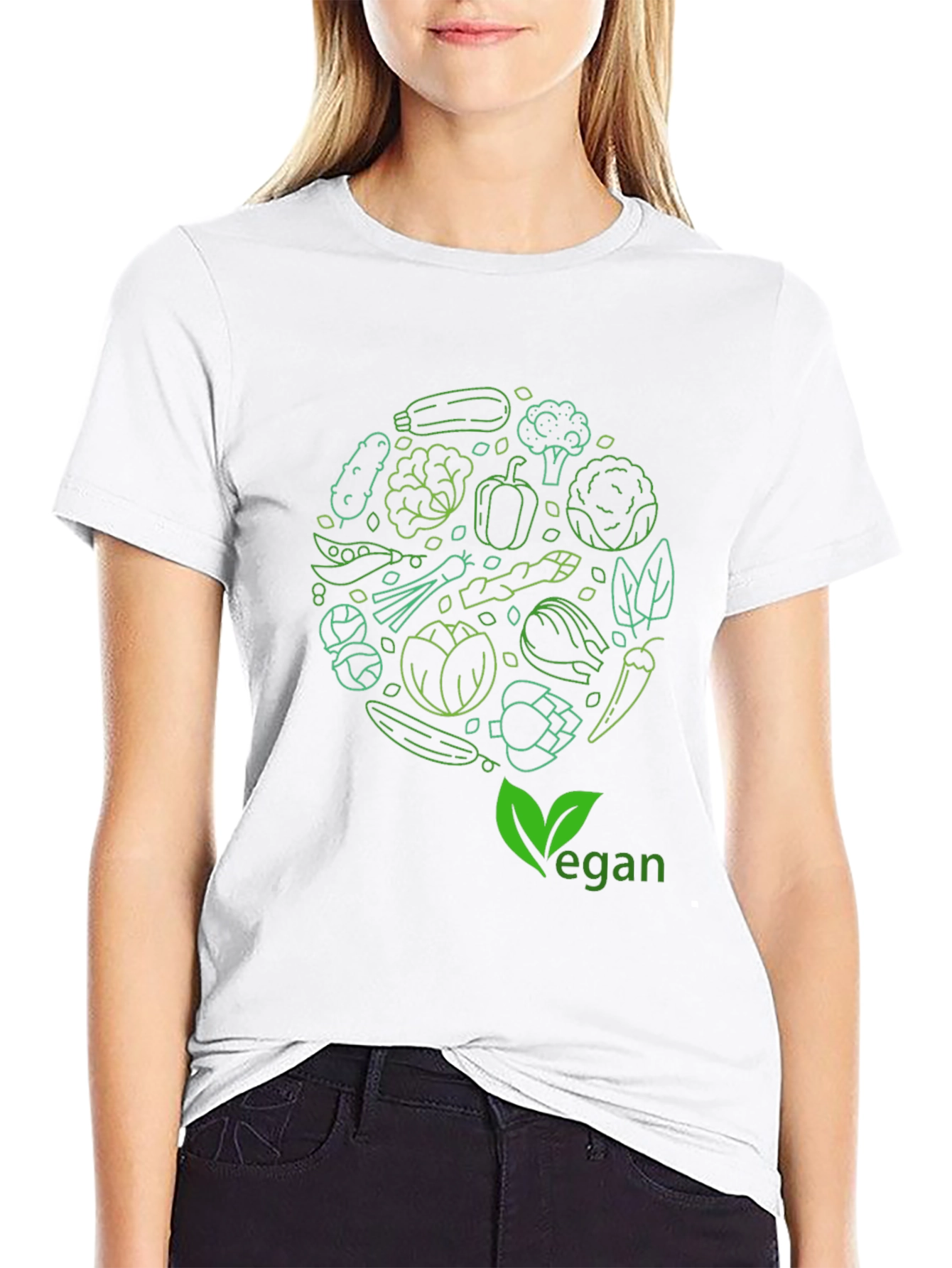 Vegan Vegetable Circle T-Shirt - Eat Green!