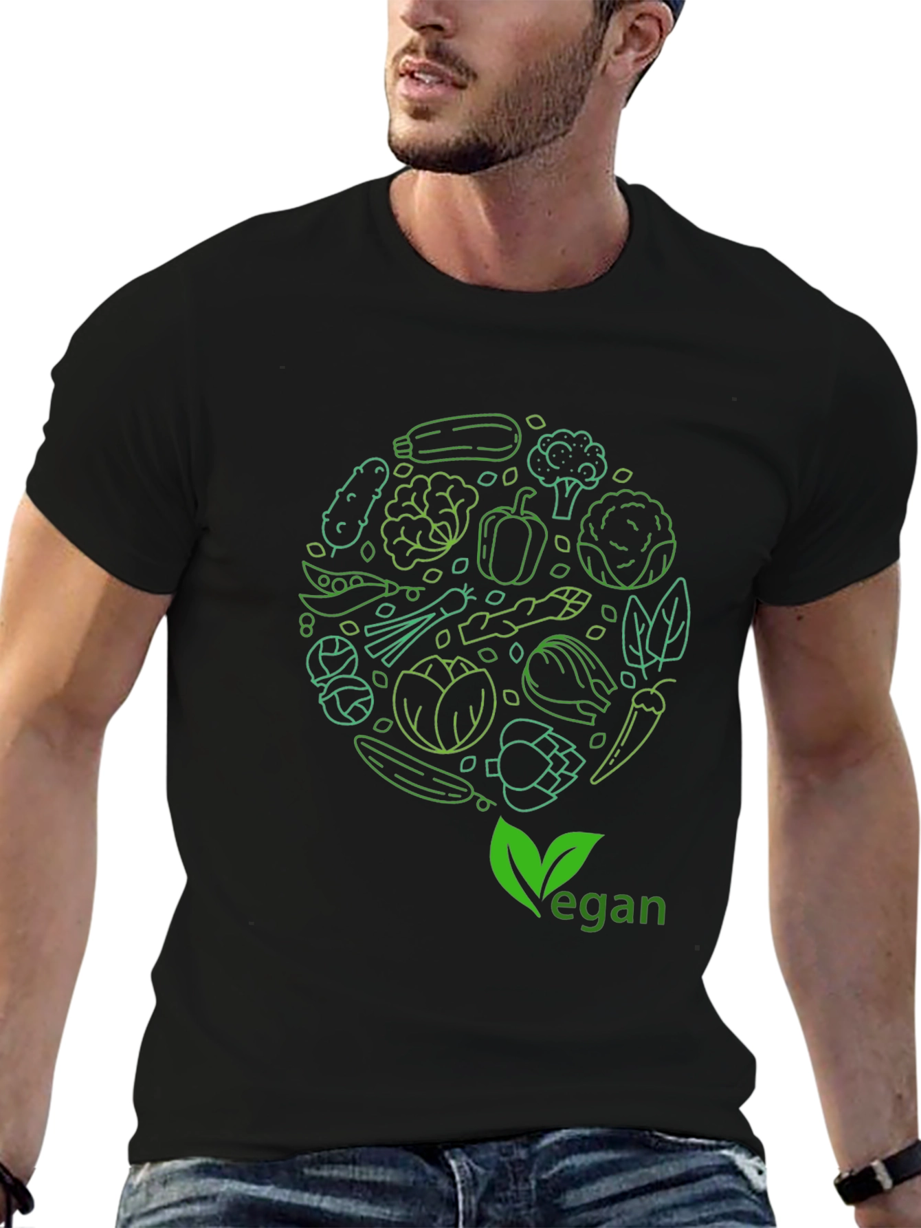 Vegan Vegetable Circle T-Shirt - Eat Green!