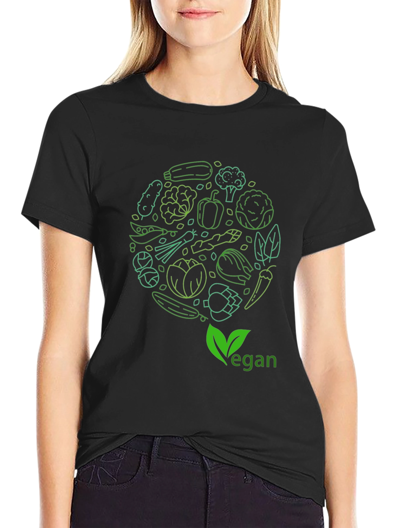 Vegan Vegetable Circle T-Shirt - Eat Green!