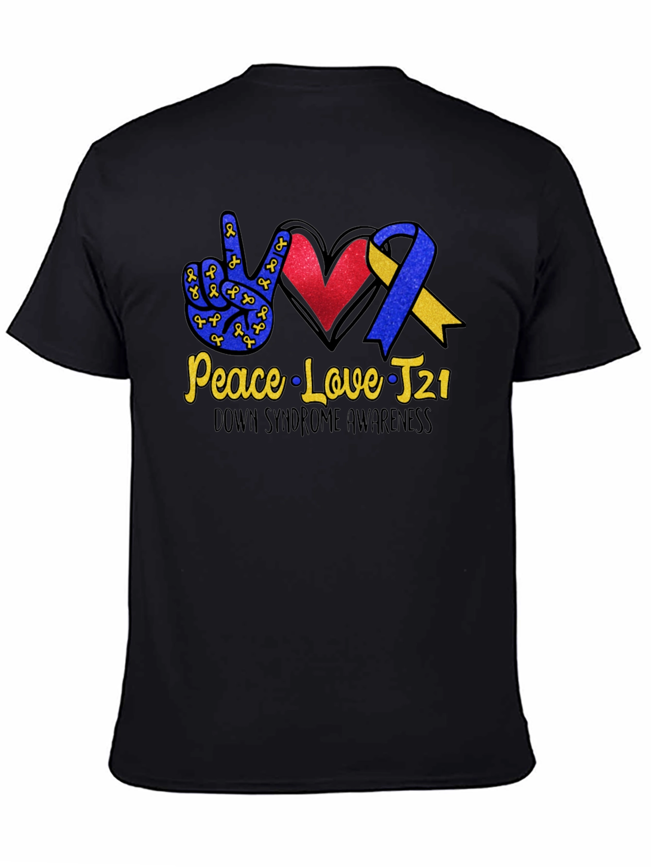 Peace Love T21 Down Syndrome Awareness Graphic Tee