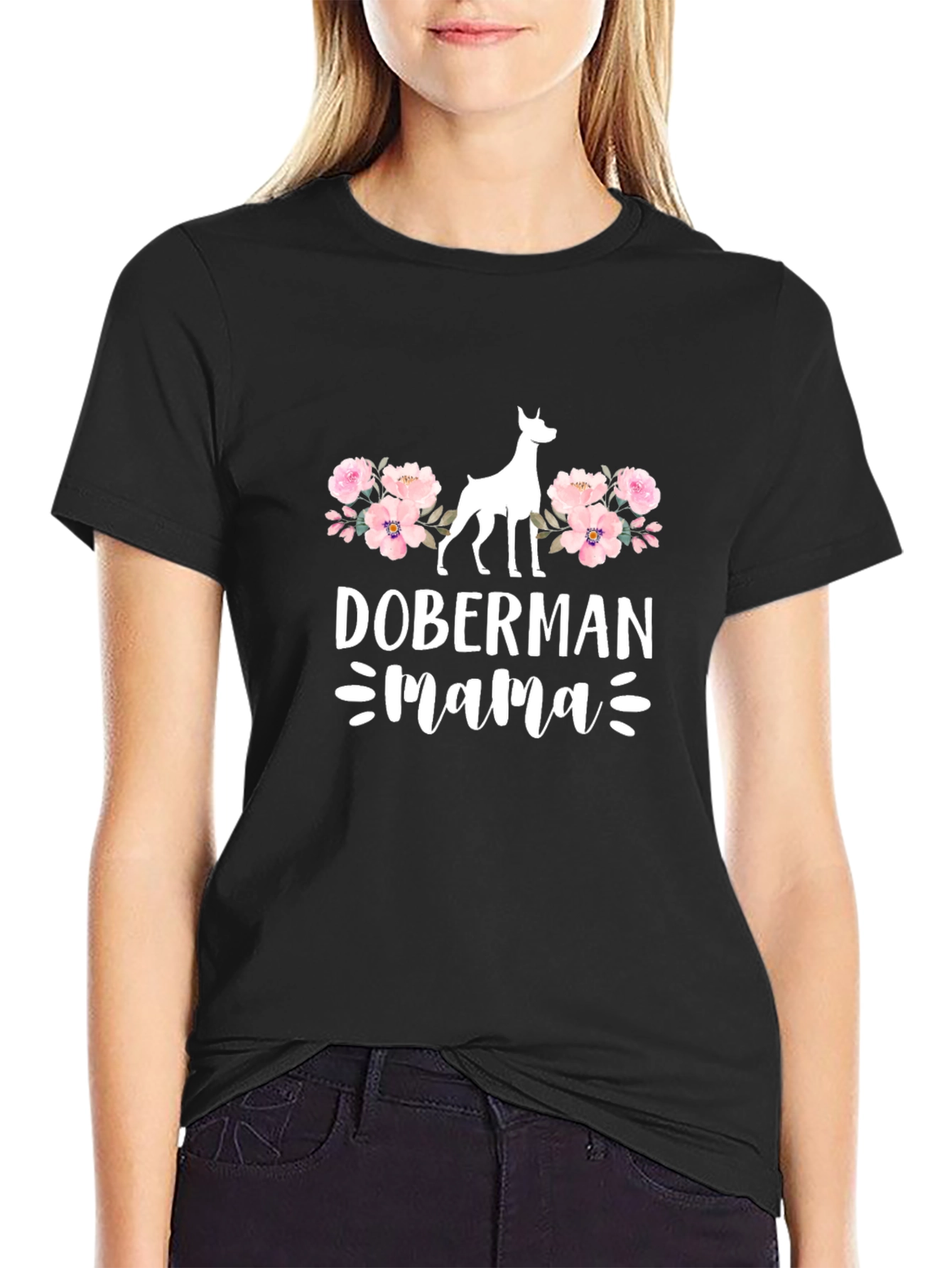 Doberman Mama Graphic Tee - Dog Lover Shirt