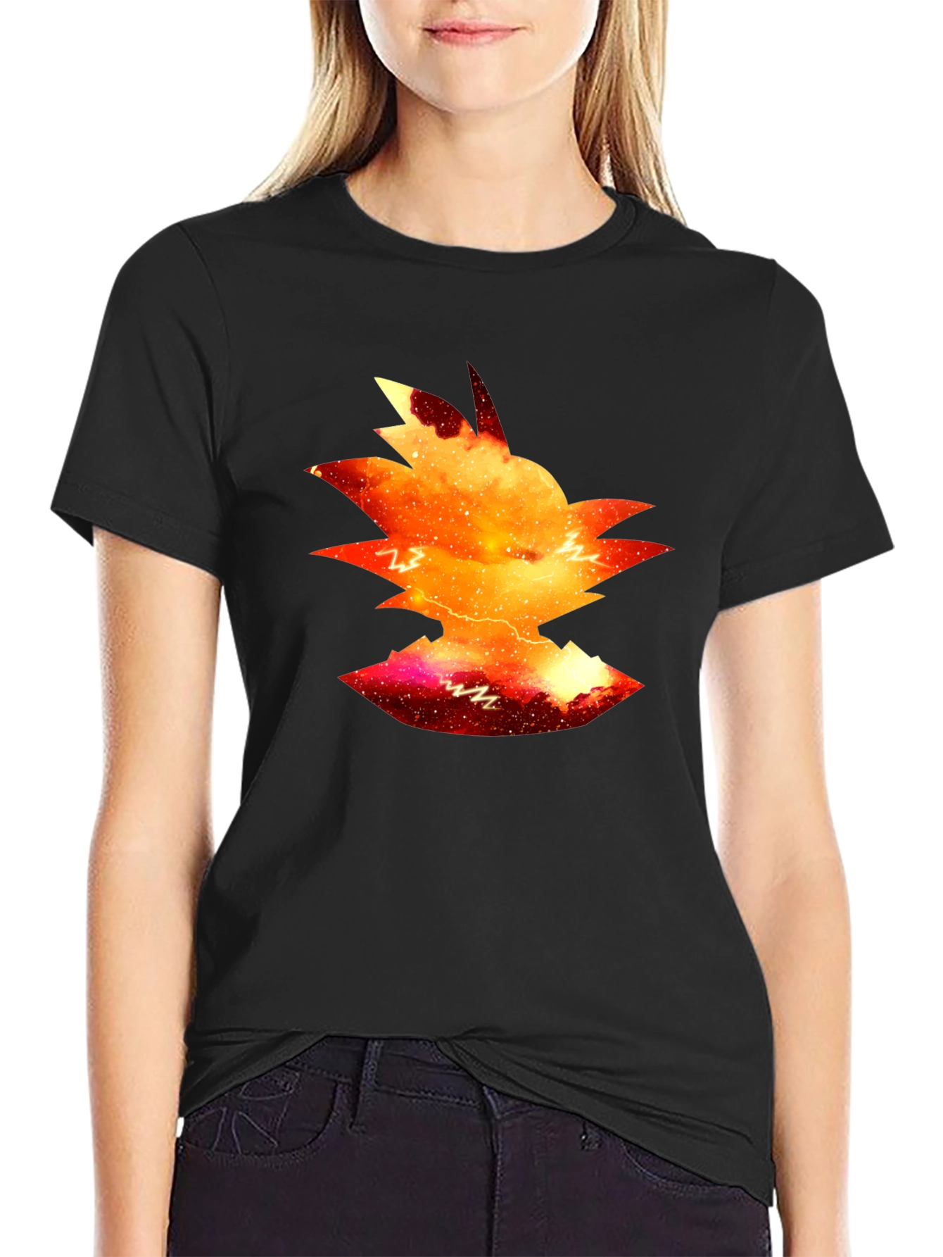 Goku Galaxy Silhouette Tee - Black