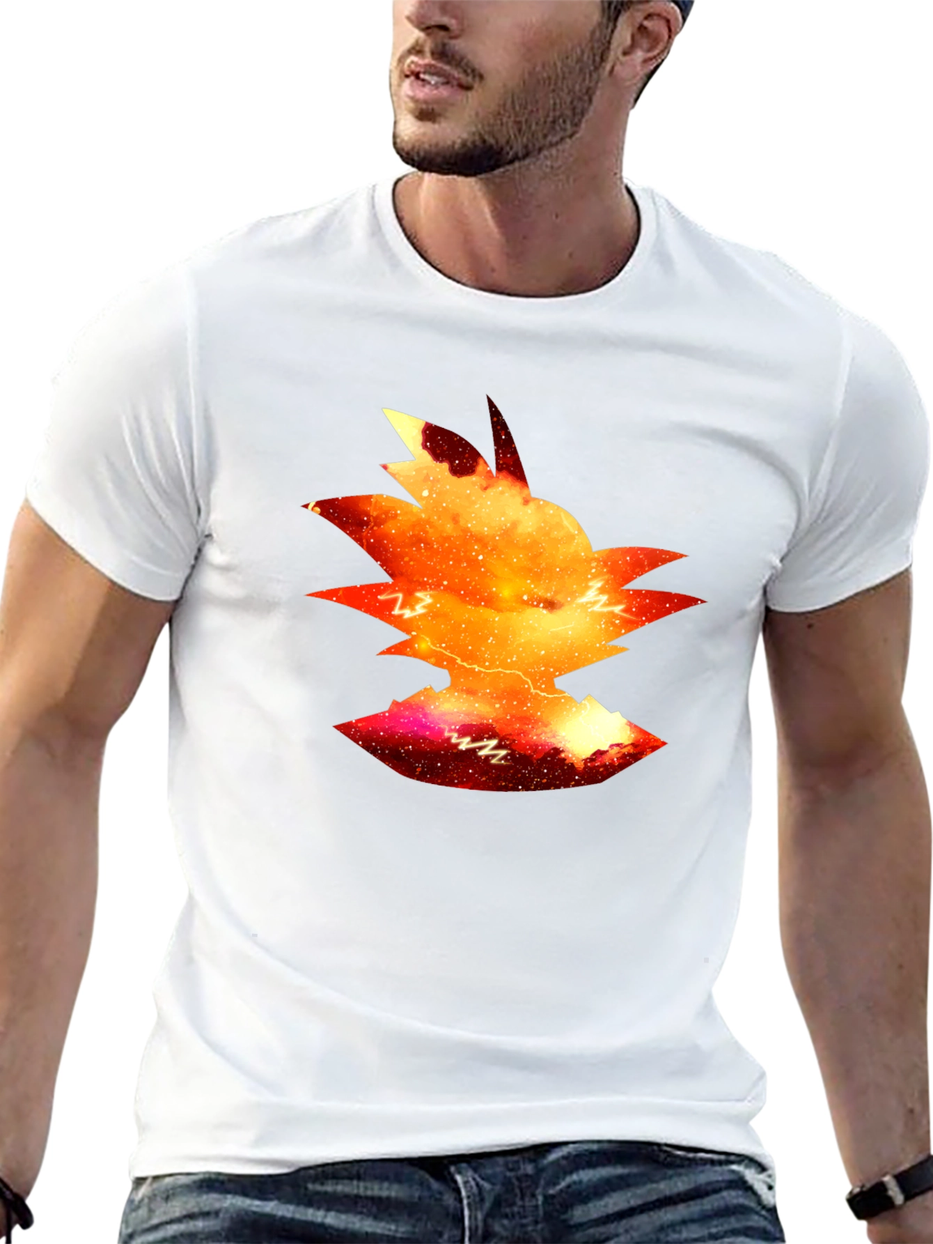 Goku Galaxy Silhouette Tee - Black