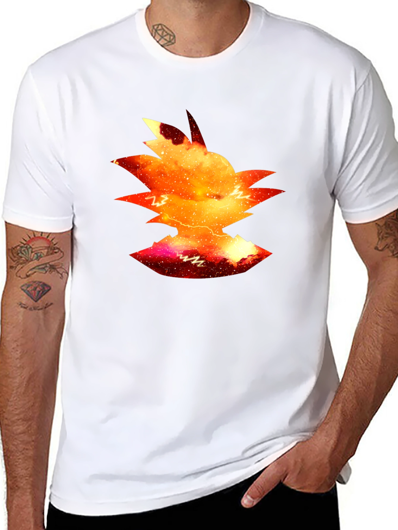 Goku Galaxy Silhouette Tee - Black