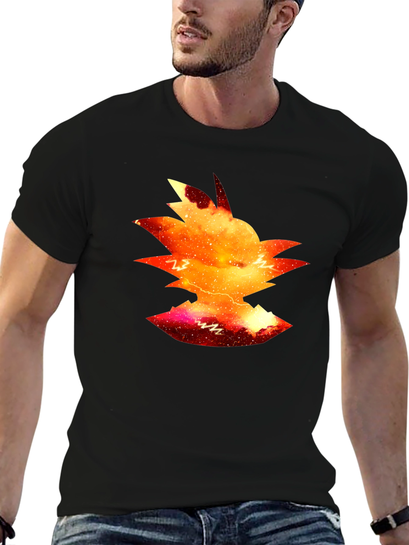 Goku Galaxy Silhouette Tee - Black