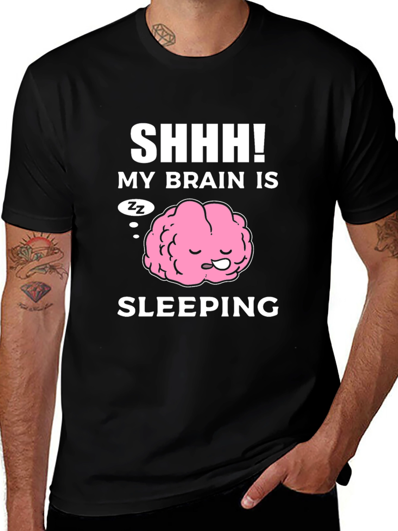 Brain Sleeping Funny Graphic T-Shirt