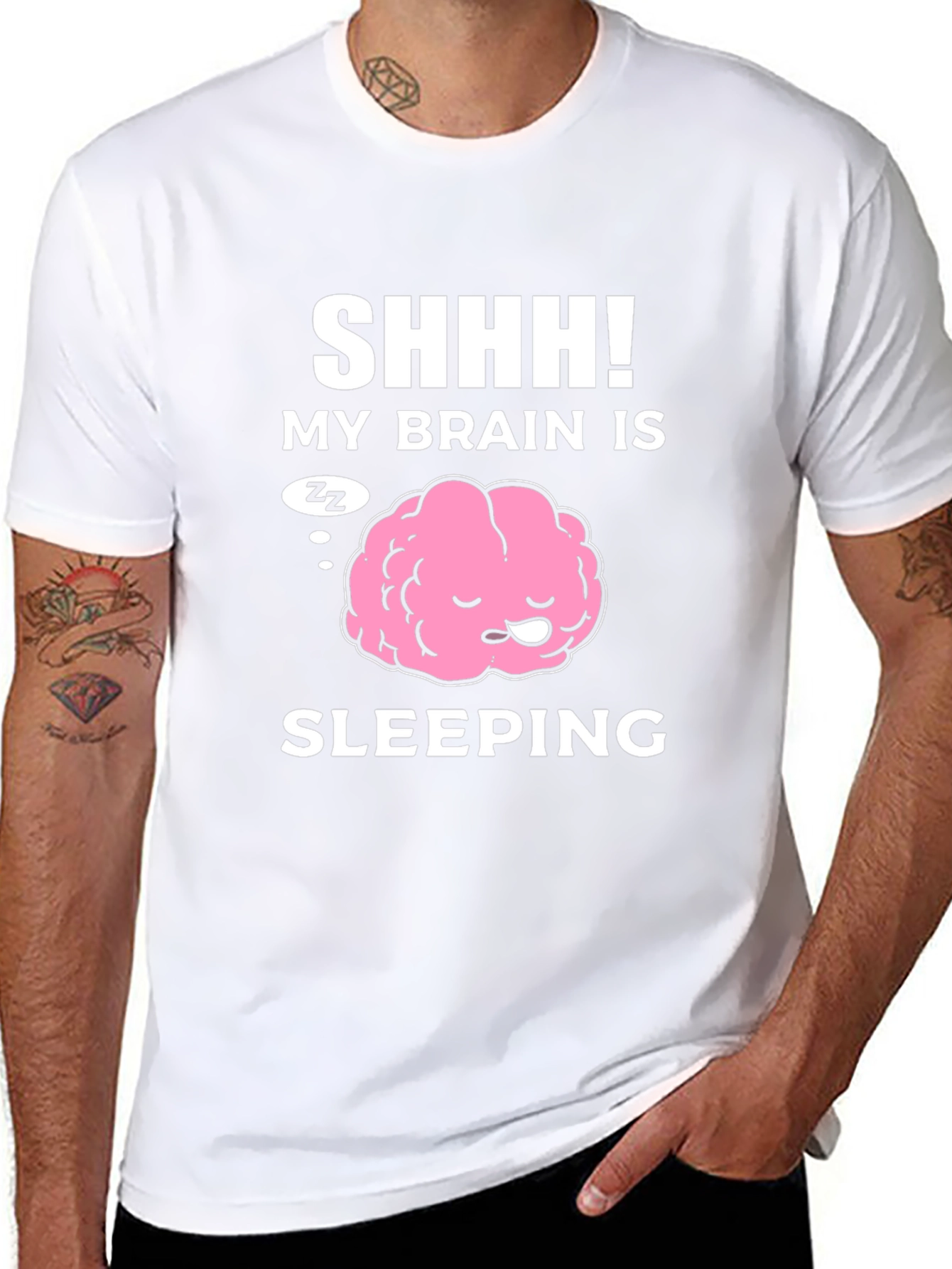 Brain Sleeping Funny Graphic T-Shirt