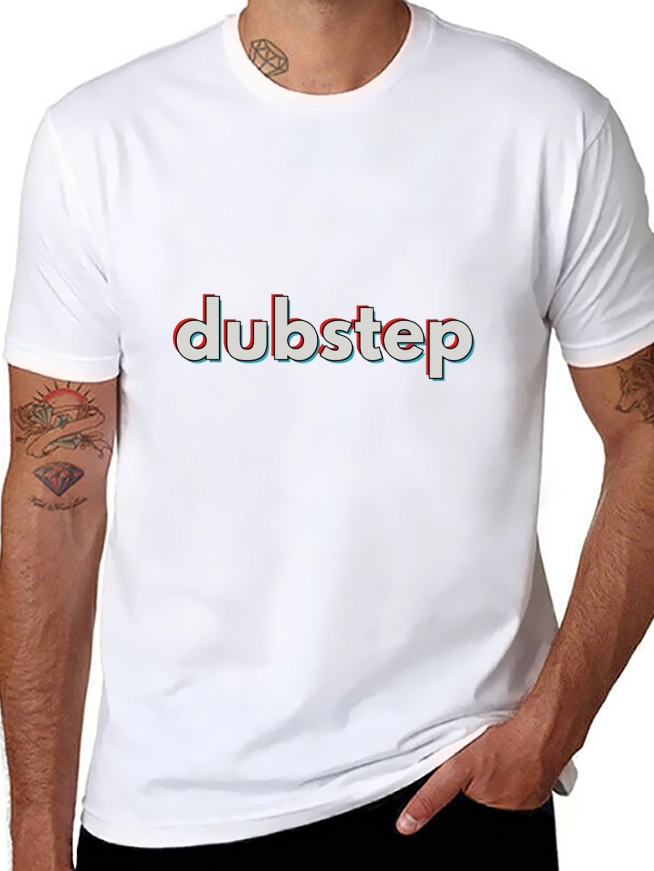 Dubstep Graphic Tee - Trendy 3D Effect Print
