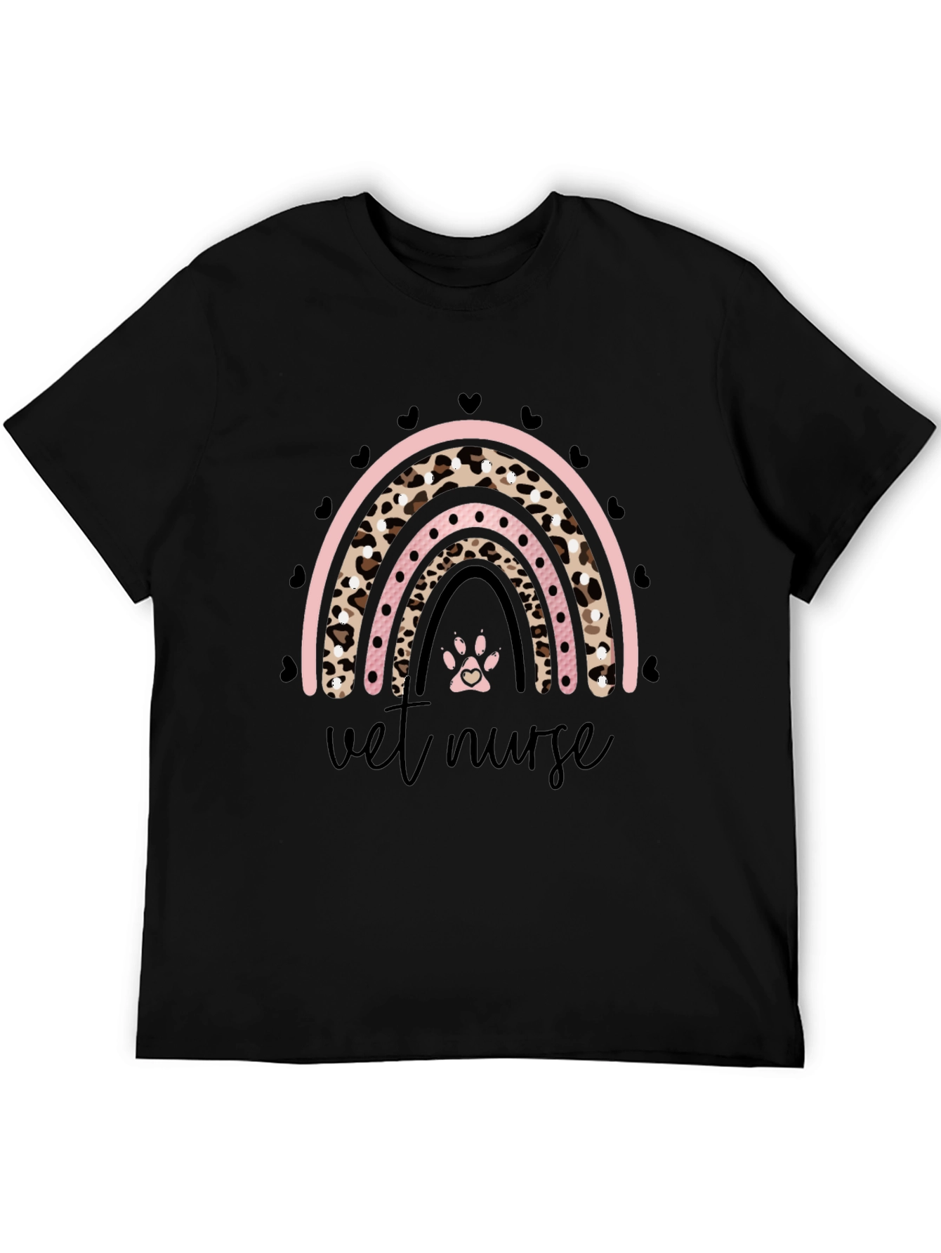 Vet Nurse Leopard Rainbow T-Shirt