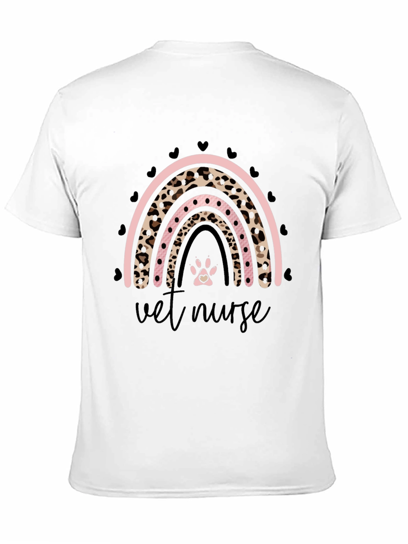 Vet Nurse Leopard Rainbow T-Shirt