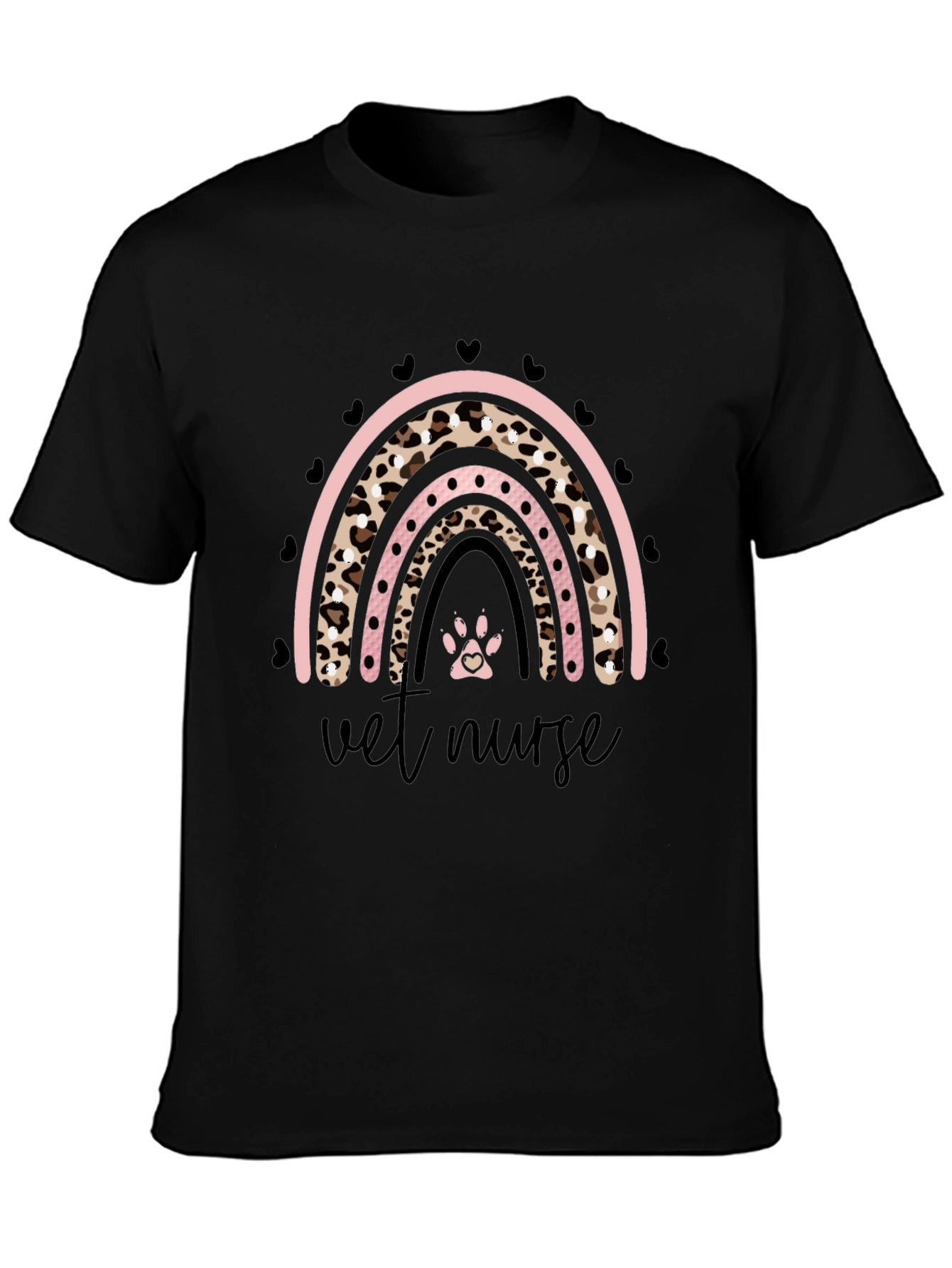 Vet Nurse Leopard Rainbow T-Shirt