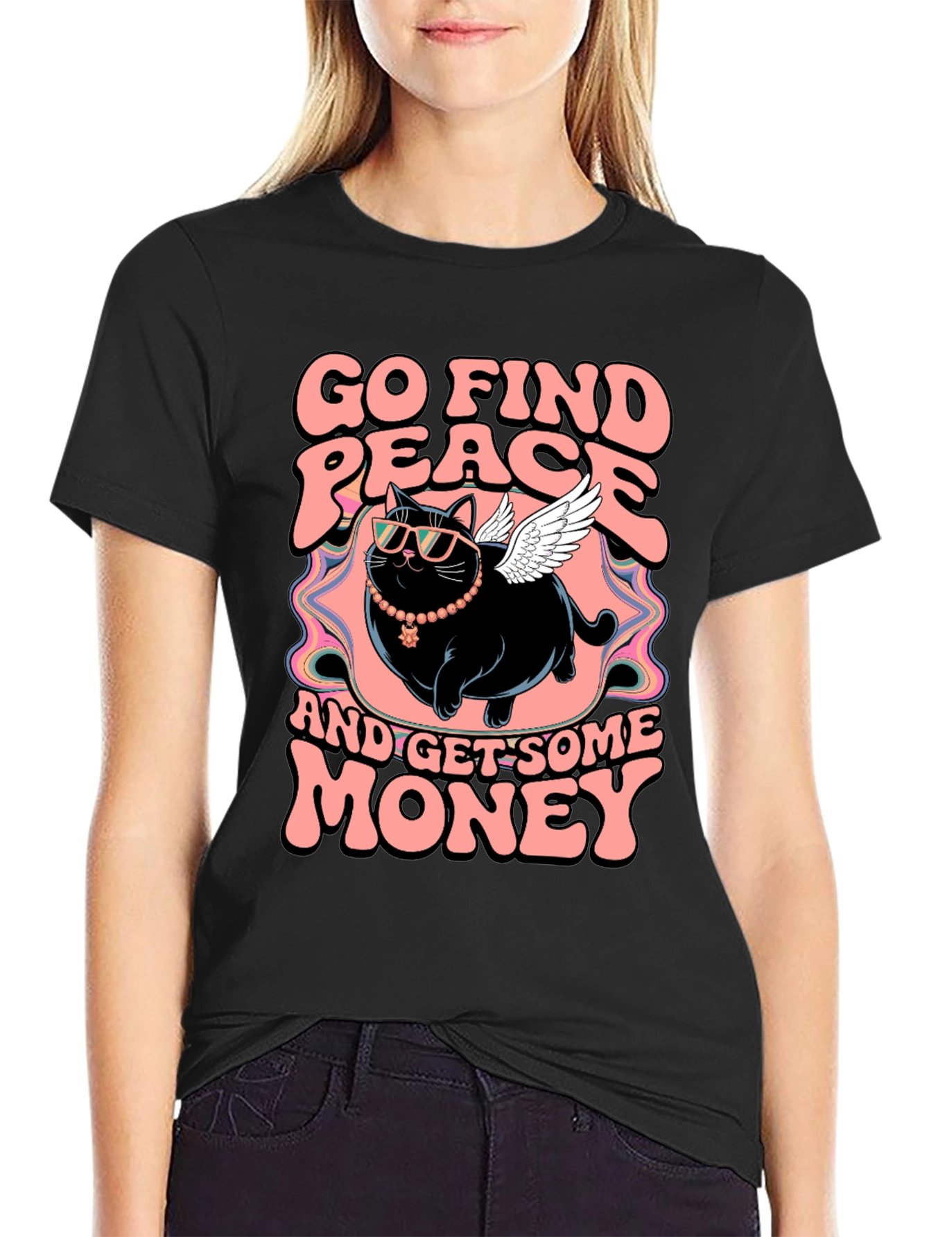 Go Find Peace Cat T-Shirt