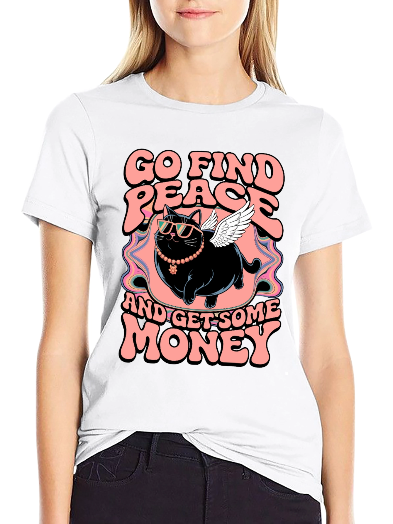 Go Find Peace Cat T-Shirt