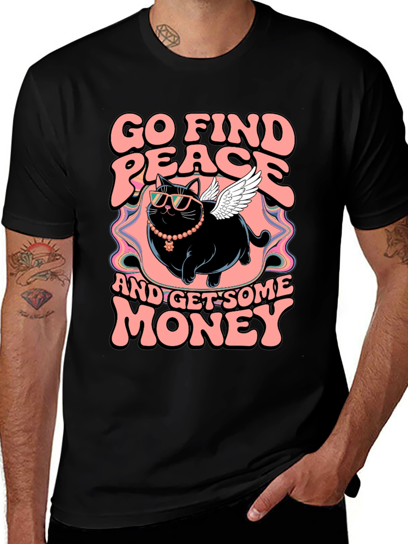 Go Find Peace Cat T-Shirt