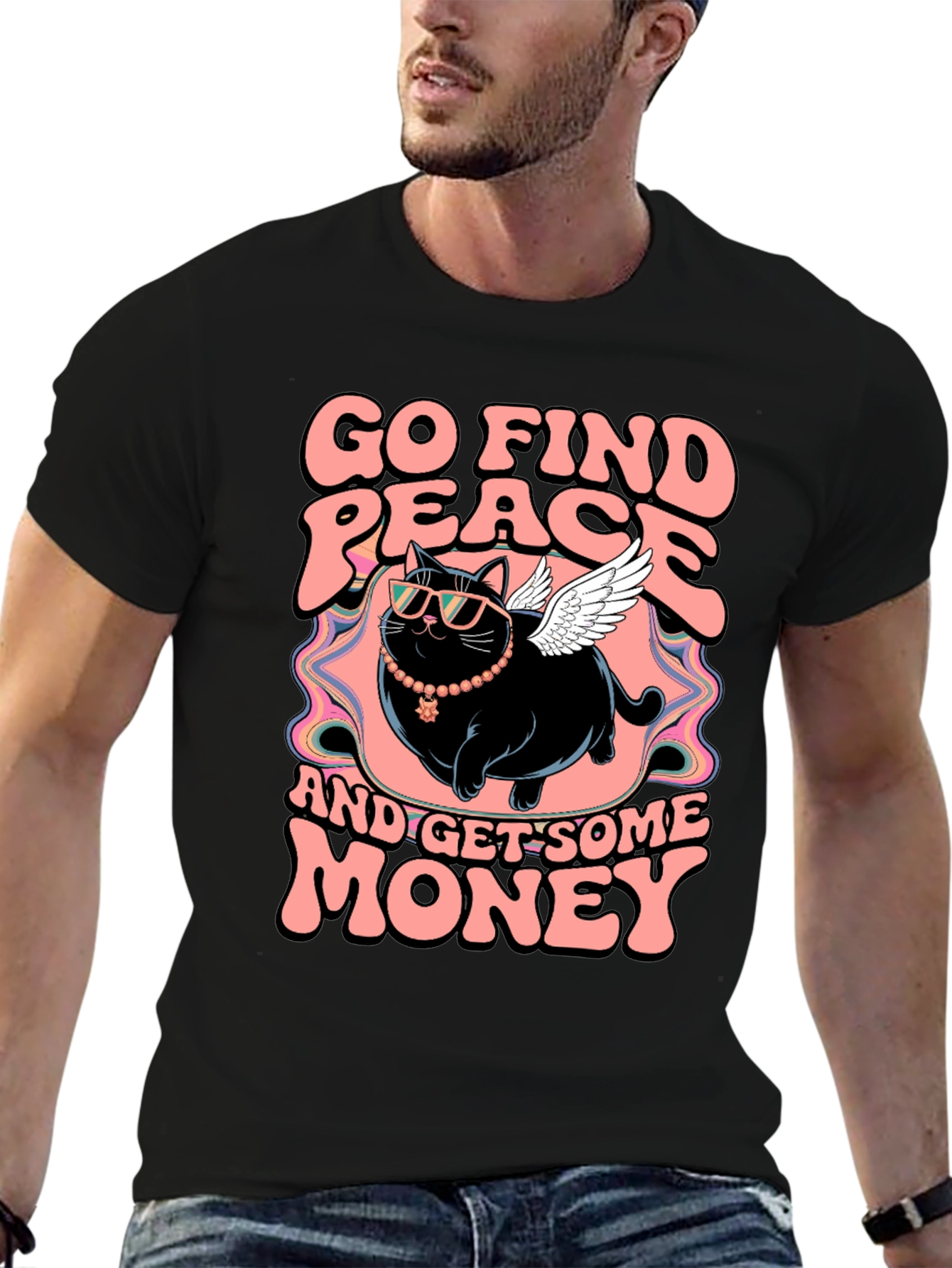 Go Find Peace Cat T-Shirt