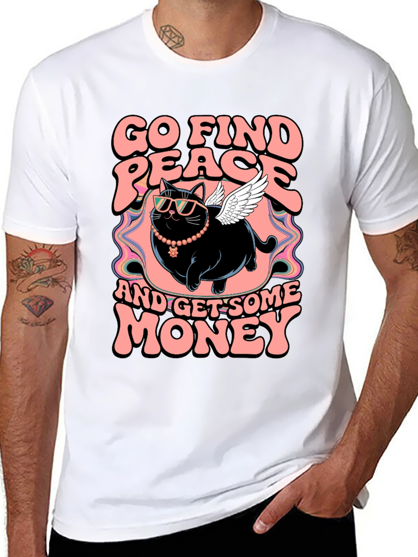 Go Find Peace Cat T-Shirt