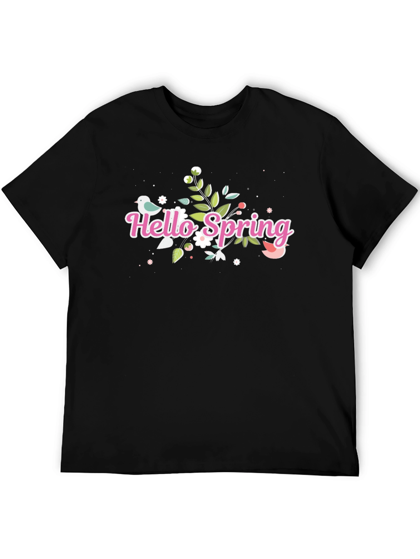 Hello Spring Black T-Shirt