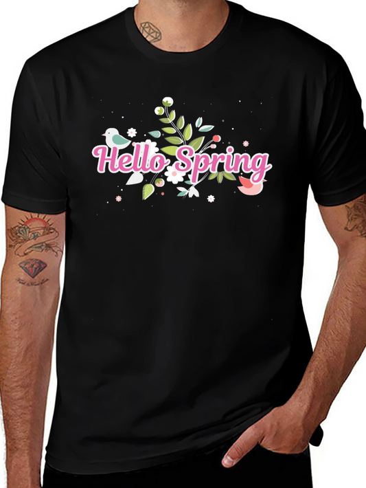 Hello Spring Black T-Shirt