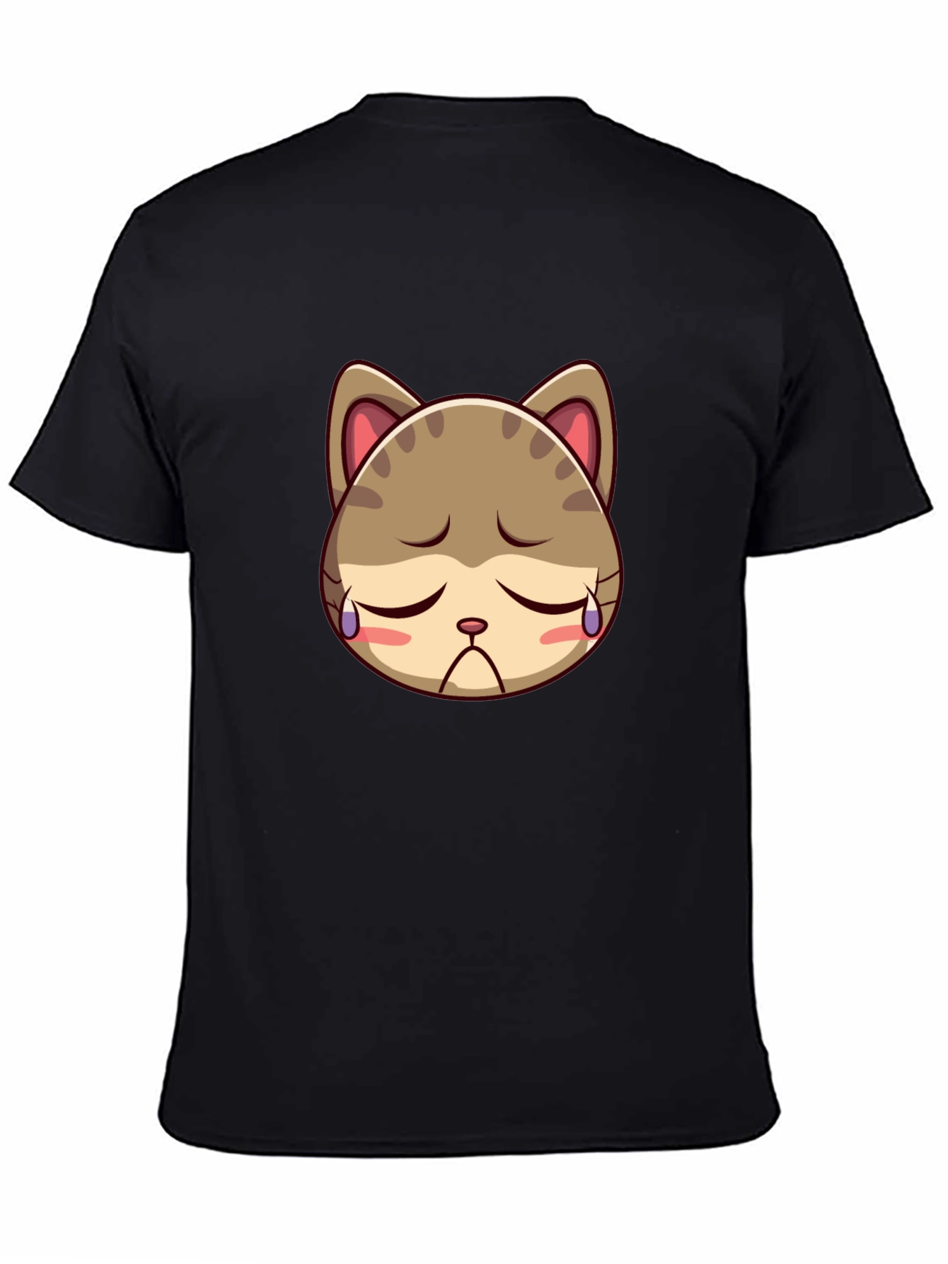 Sad Kitten Black T-Shirt