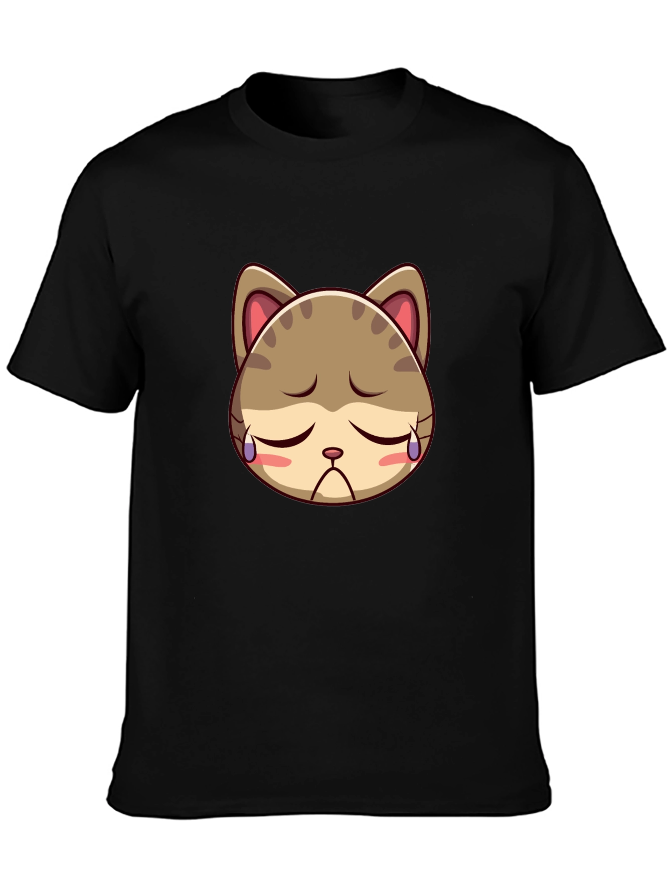 Sad Kitten Black T-Shirt