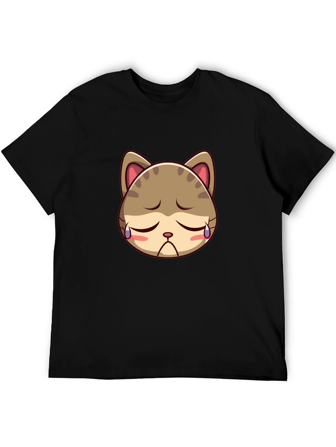 Sad Kitten Black T-Shirt