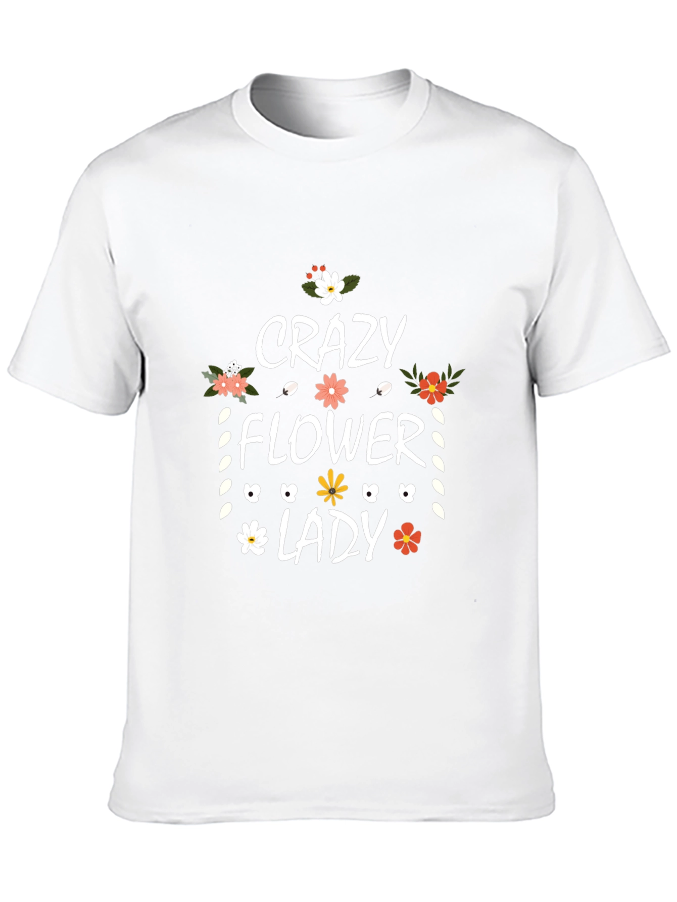 Crazy Flower Lady T-Shirt - Floral Design