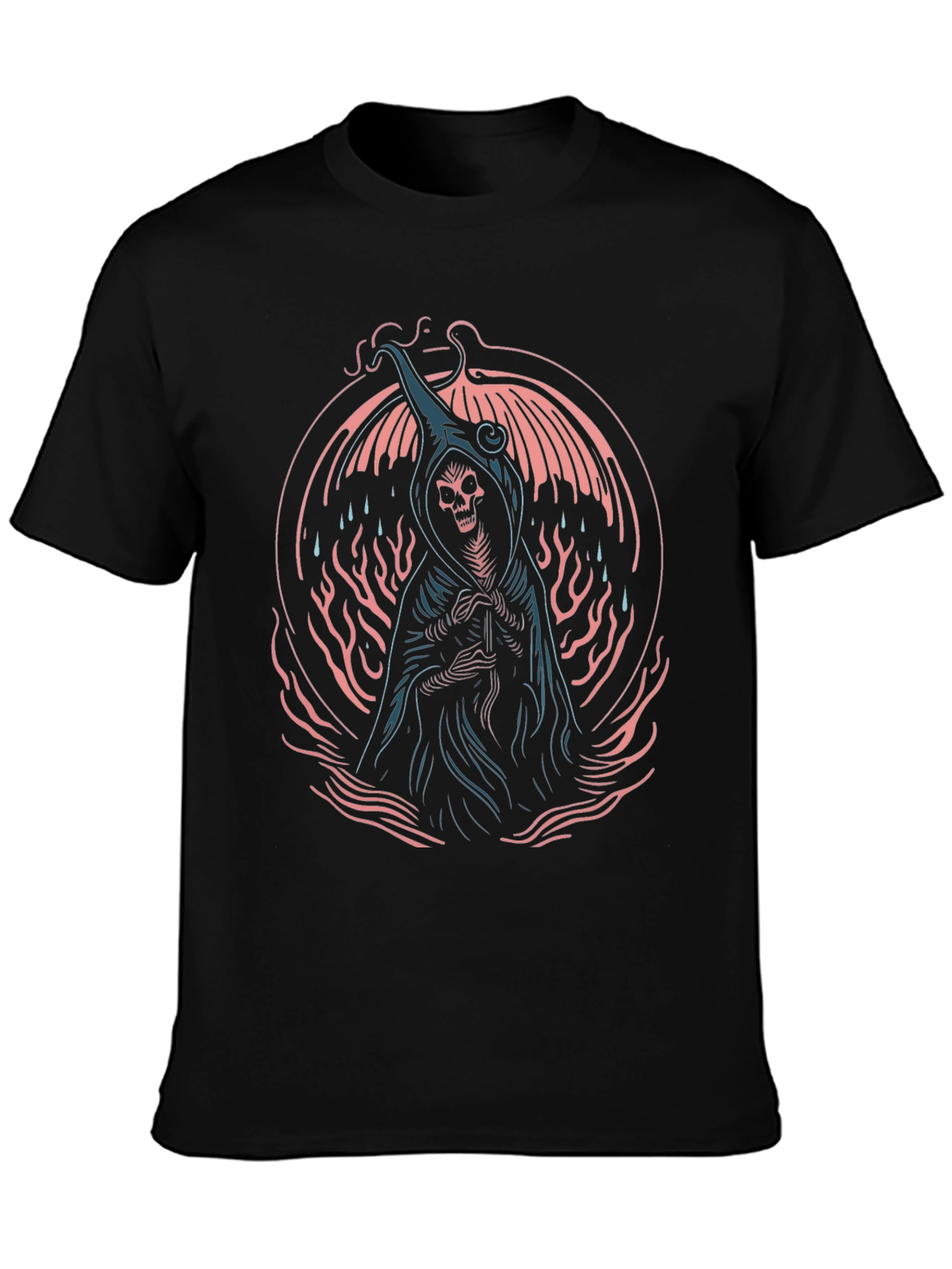 Grim Reaper Graphic Tee - Black Cotton T-Shirt