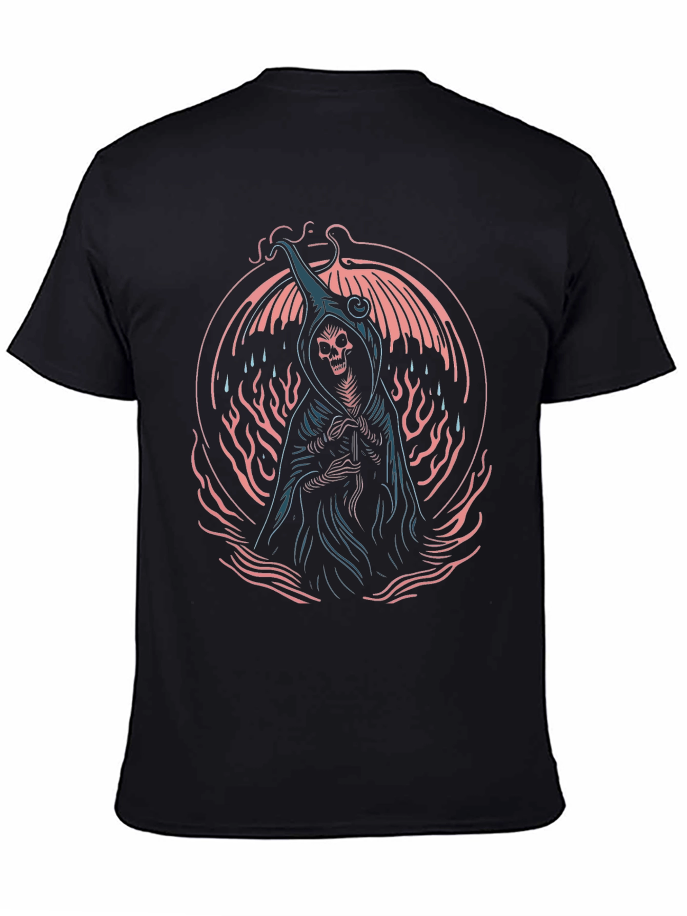 Grim Reaper Graphic Tee - Black Cotton T-Shirt