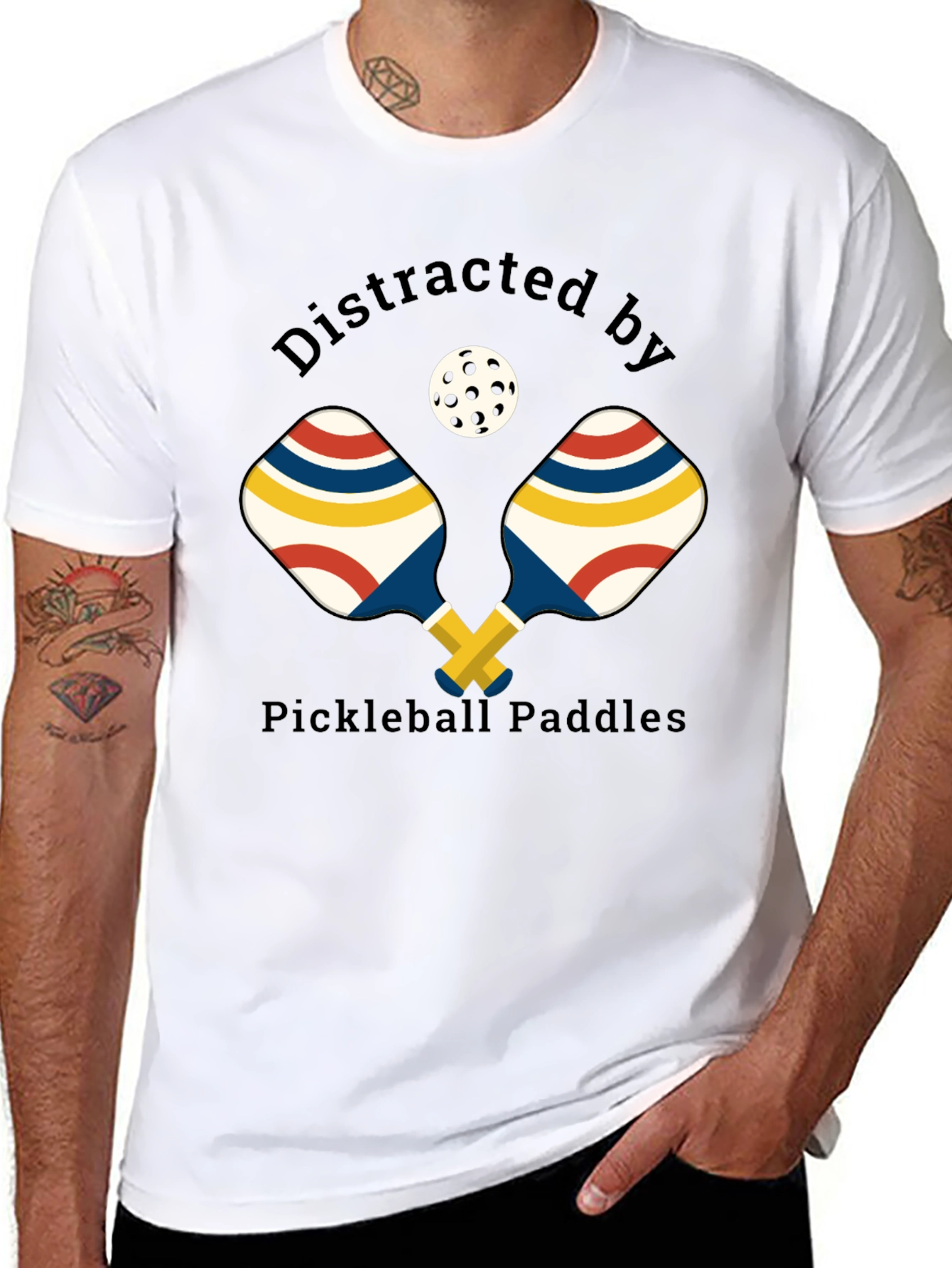 Distracted by Pickleball Paddles T-Shirt