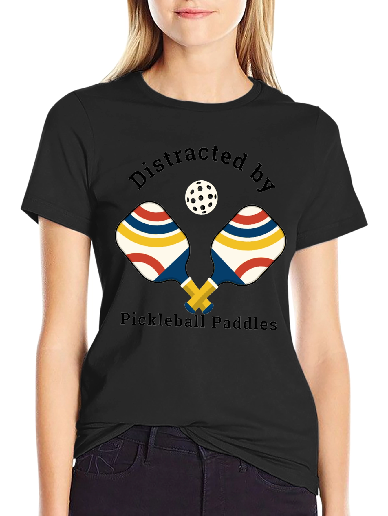 Distracted by Pickleball Paddles T-Shirt