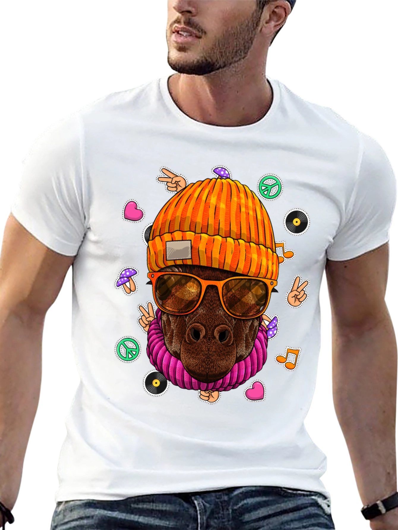 Cool Dog Graphic Tee - Hippie Pup T-Shirt