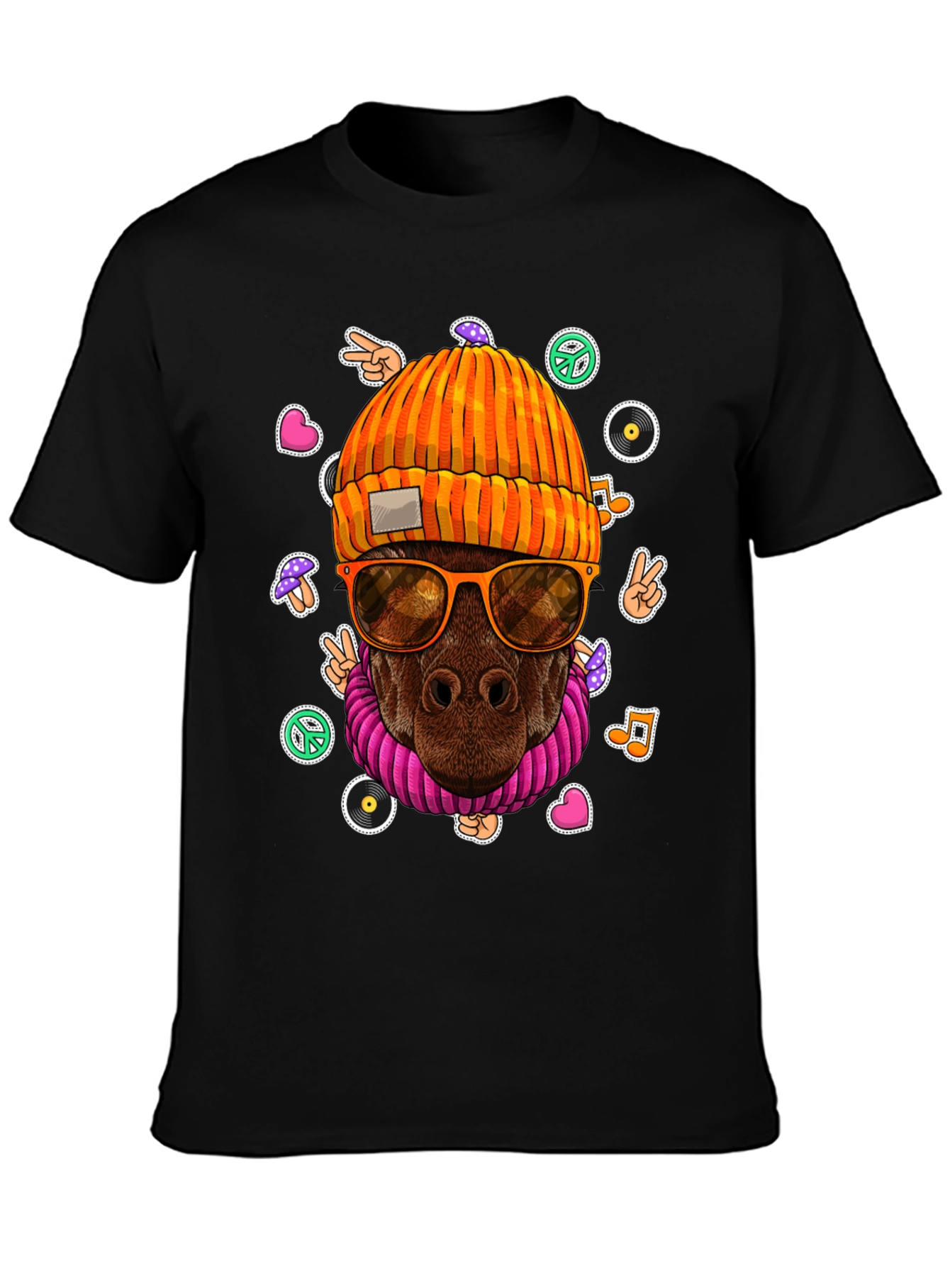 Cool Dog Graphic Tee - Hippie Pup T-Shirt